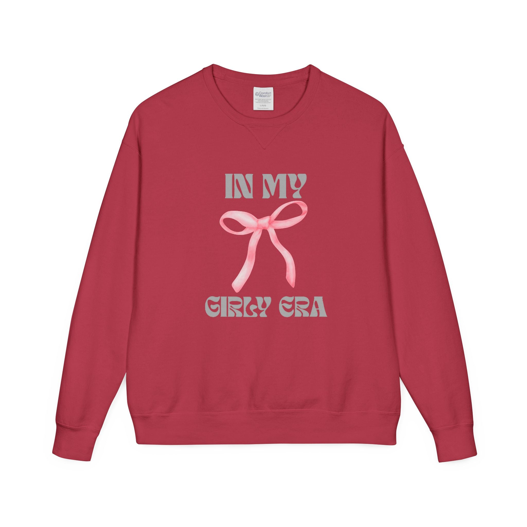 "In My Girly Era" Pink Ribbon Graphic Sweatshirt