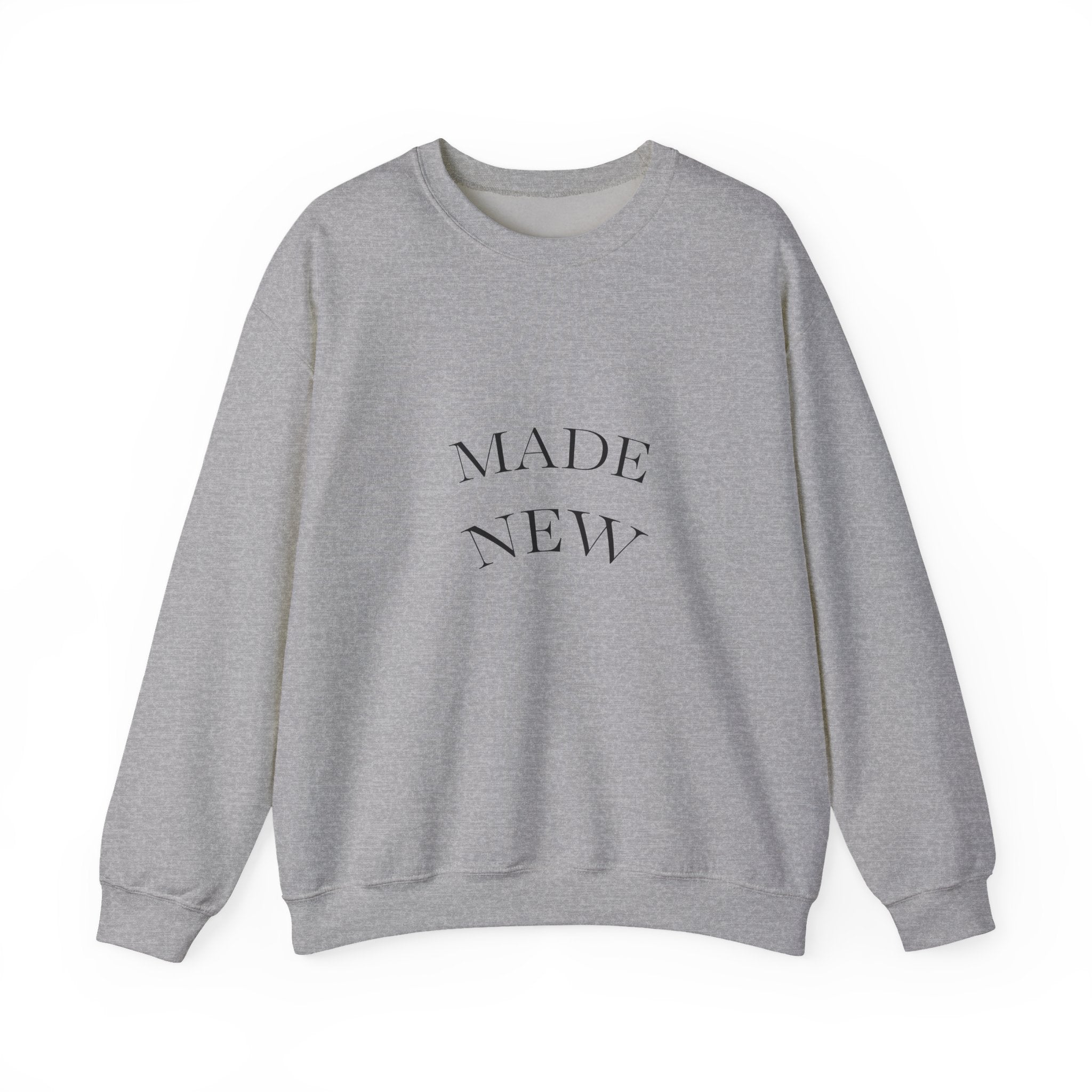 Crewneck Sweatshirt - "Made New" Minimalist White Pullover