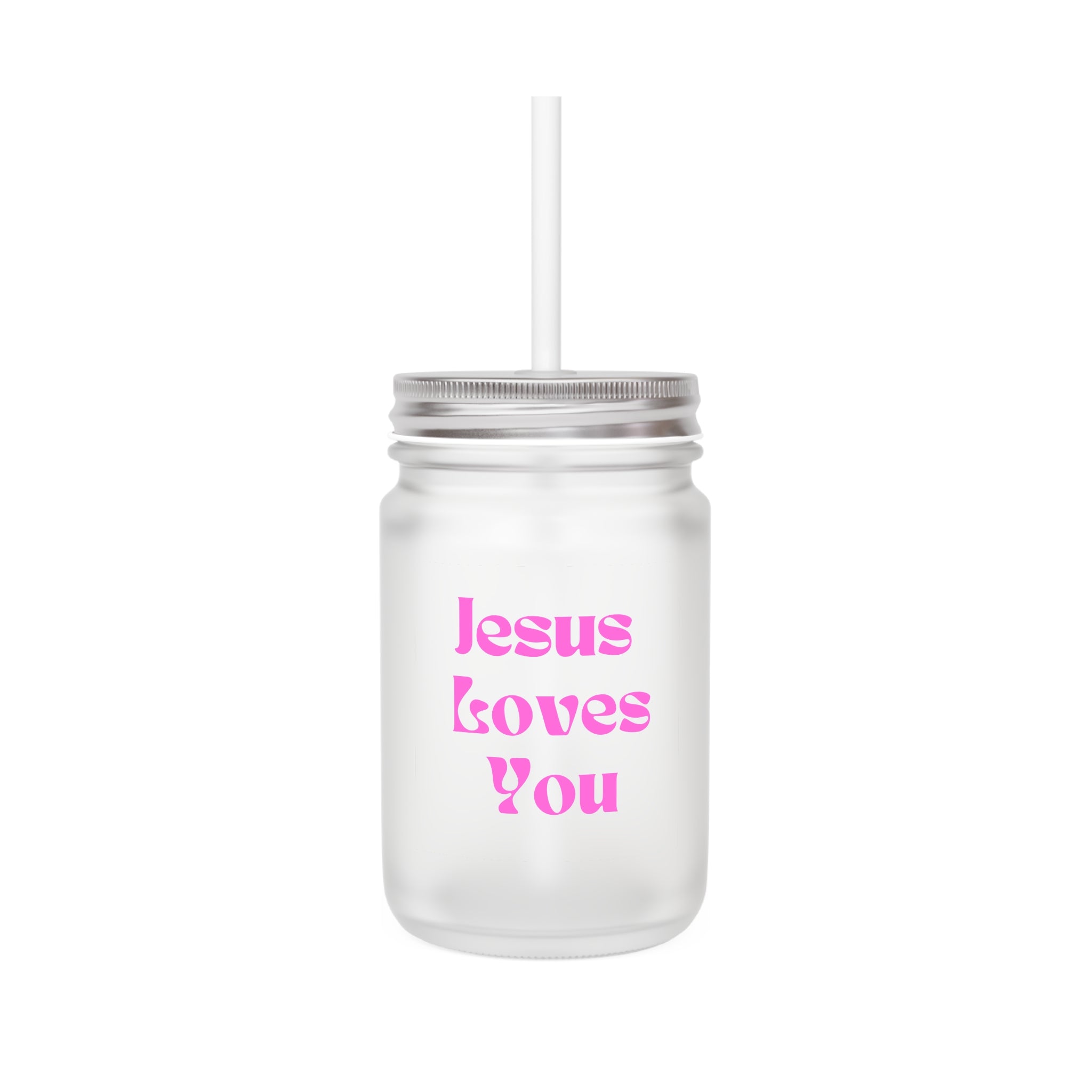 Jesus Loves You Mason Jar | Religious Scripture Drink Tumbler