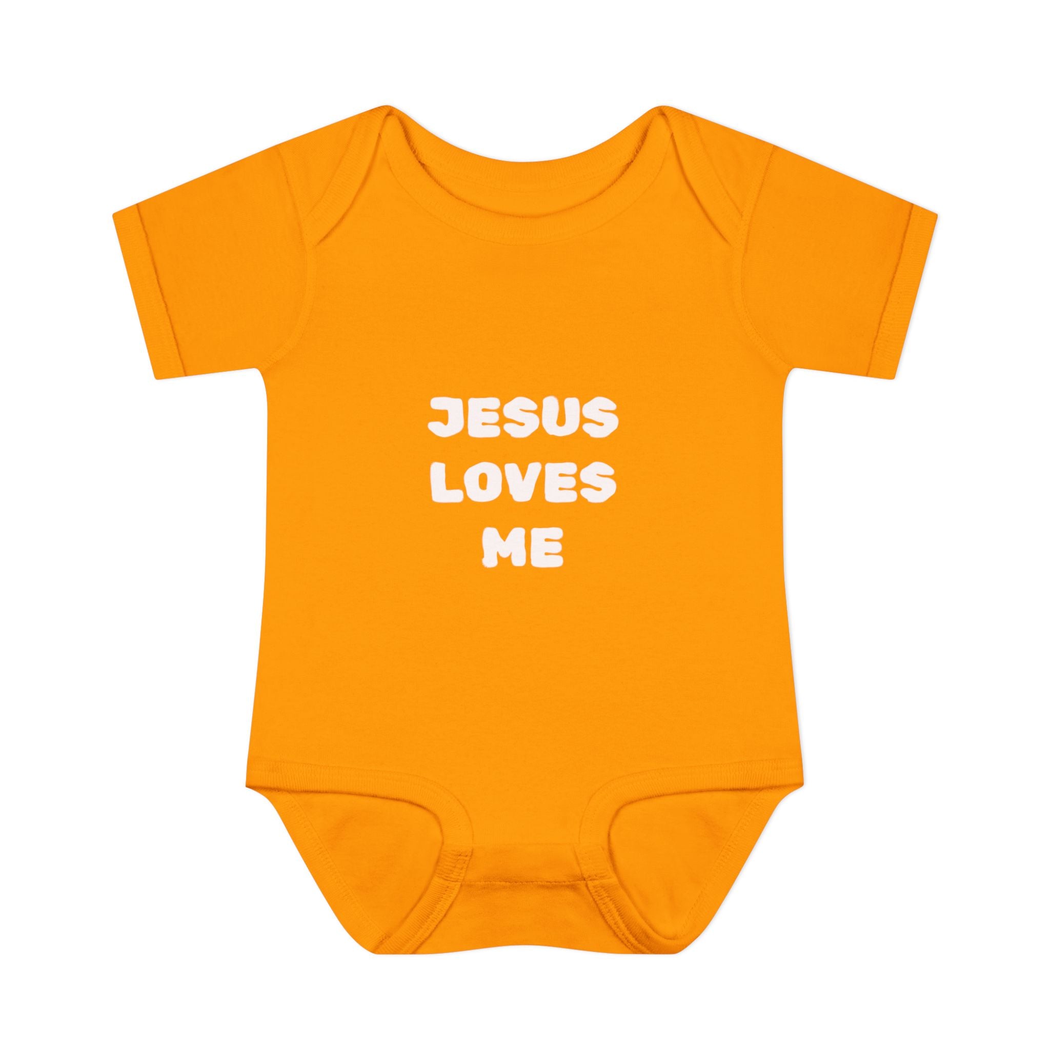 Jesus Loves Me Infant Rib One-Piece (Plain White)