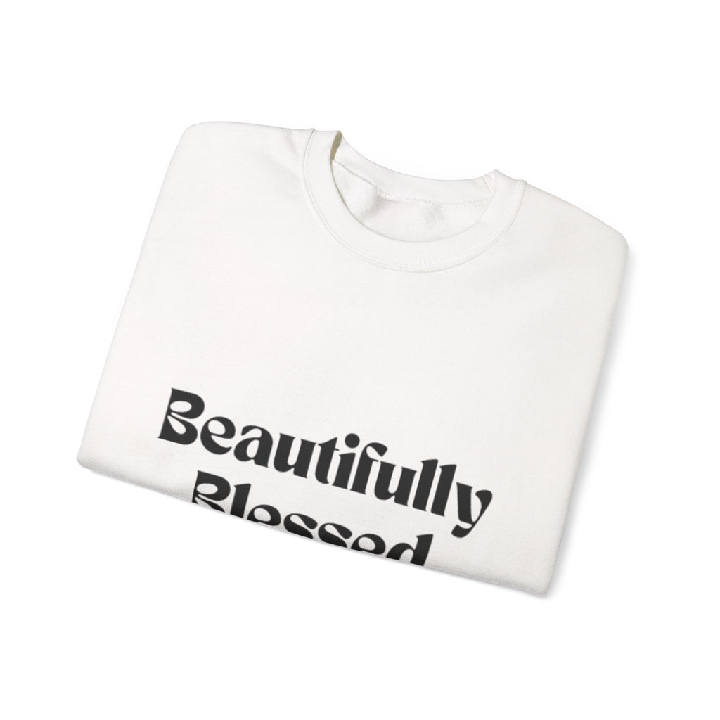 Beautifully Blessed Sweatshirt | Script Faith Typography