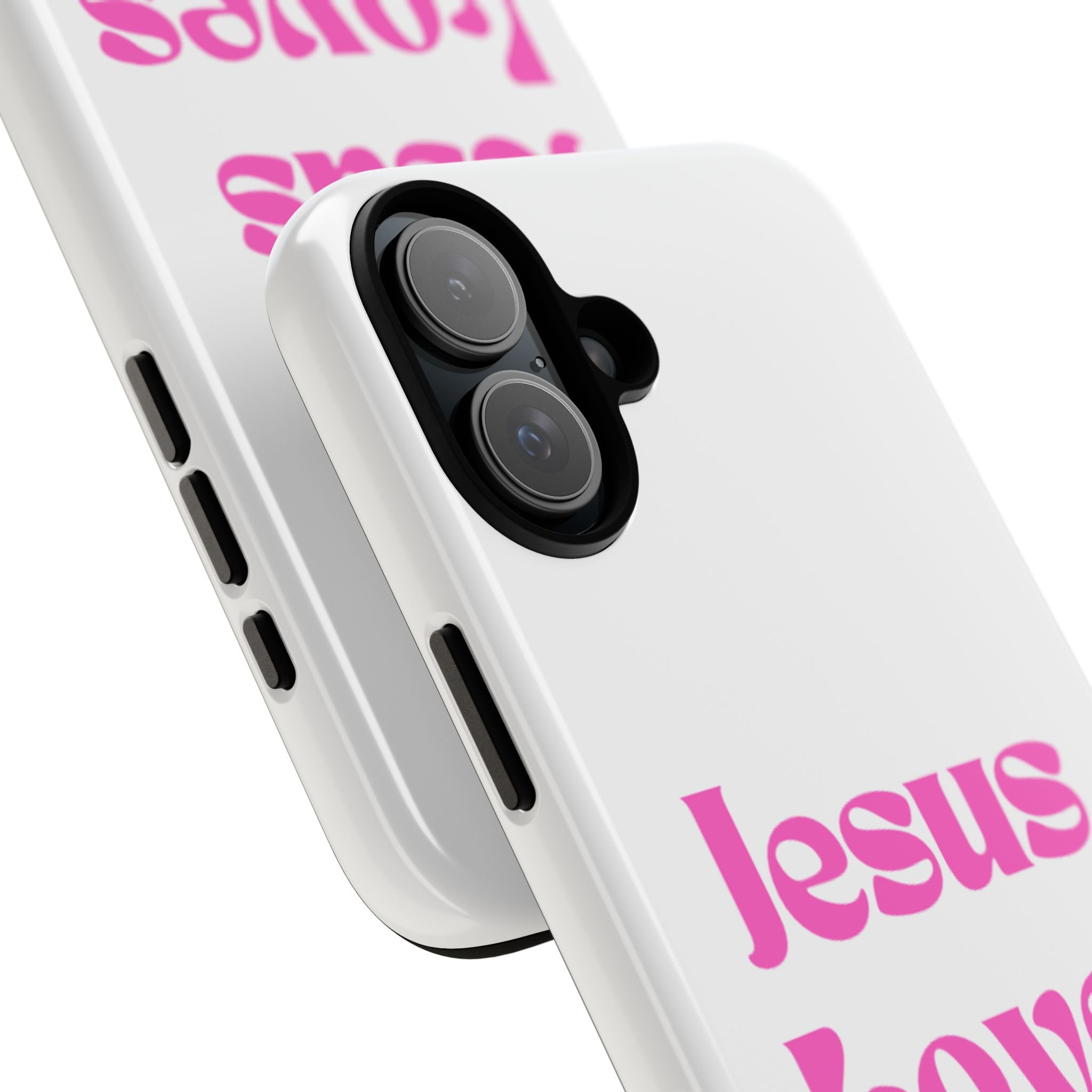 Jesus Loves You Phone Case — Pink Retro Christian Phone Cover