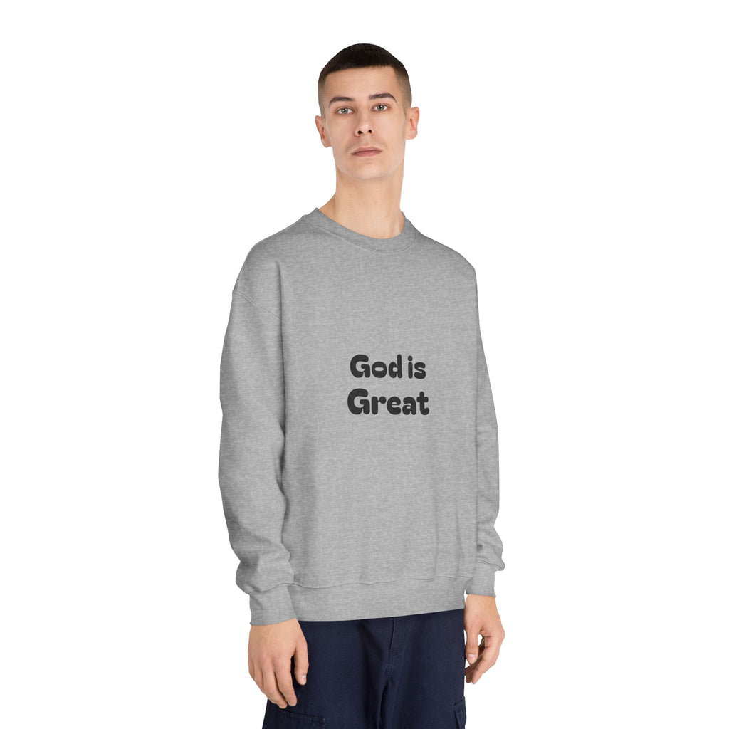 God Is Great Crewneck Sweatshirt — Minimal Faith Graphic Pullover