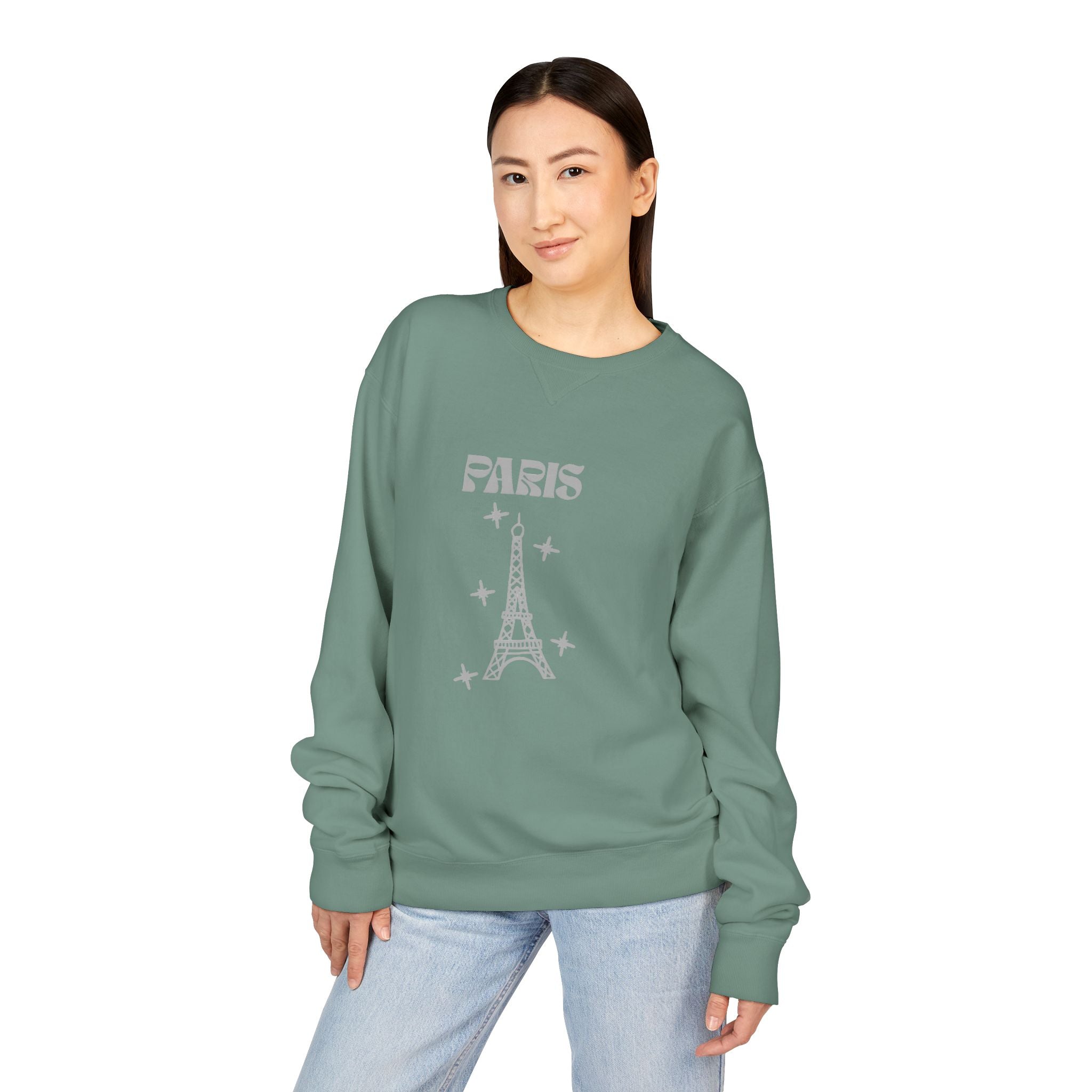 Paris Eiffel Tower Crewneck Sweatshirt — Vintage Minimal Travel Pullover