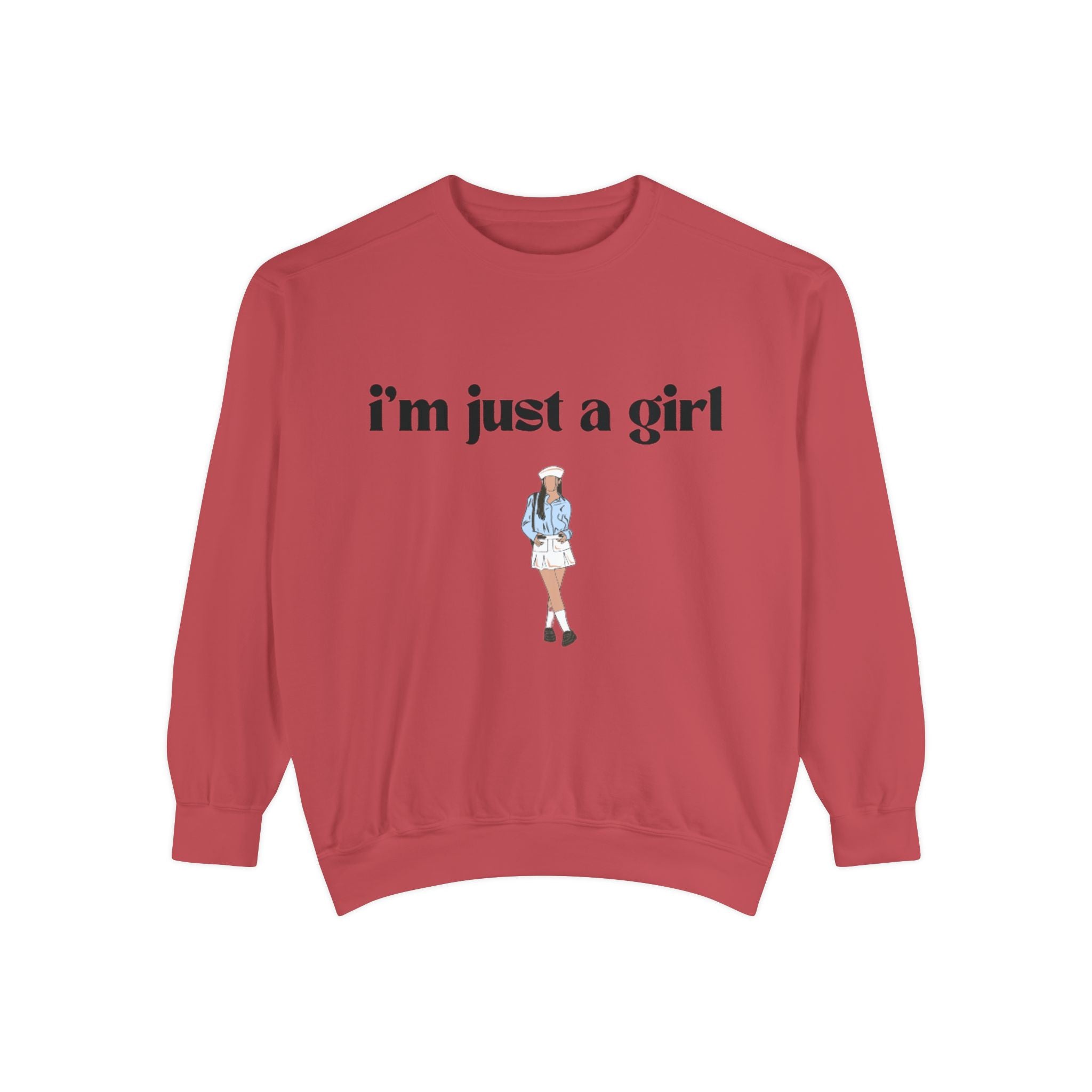 I'm Just a Girl Graphic Sweatshirt — Cute Casual Girl Illustration Pullover