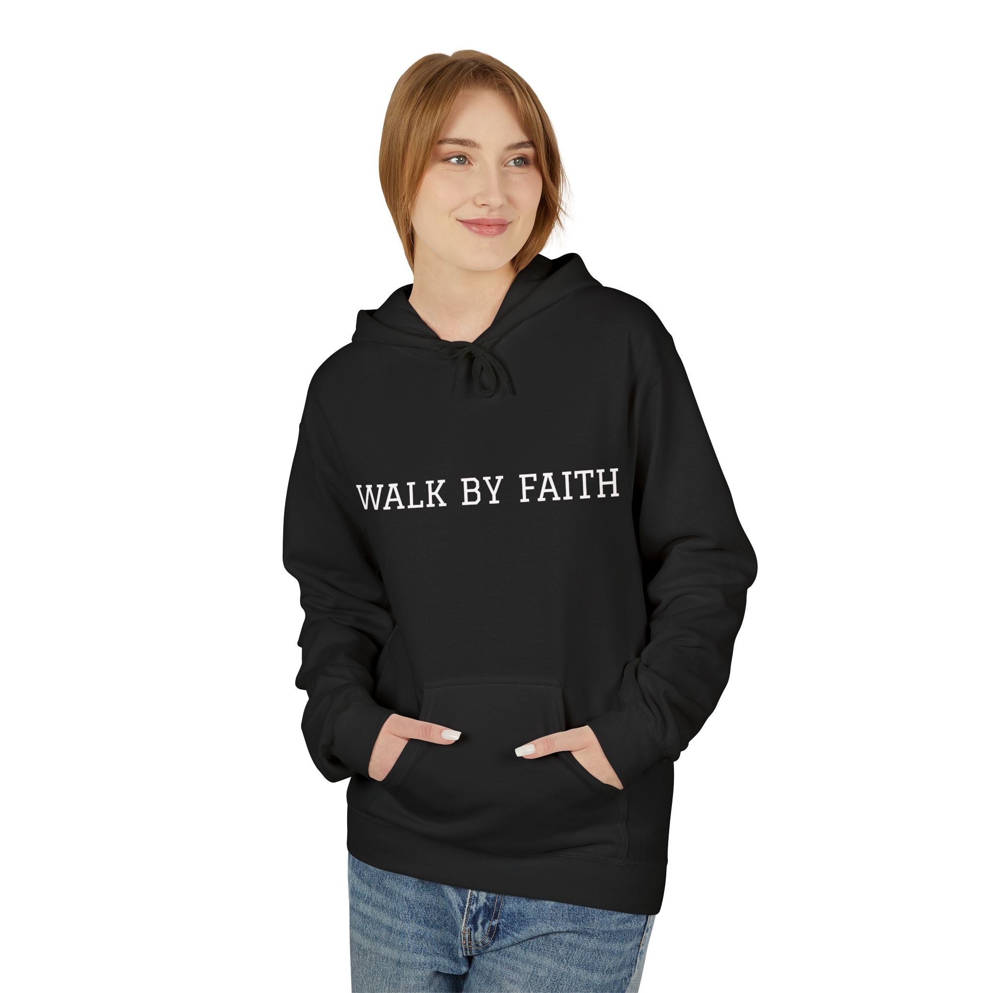 Faith Hoodie - "Walk By Faith" Minimal Christian Pullover