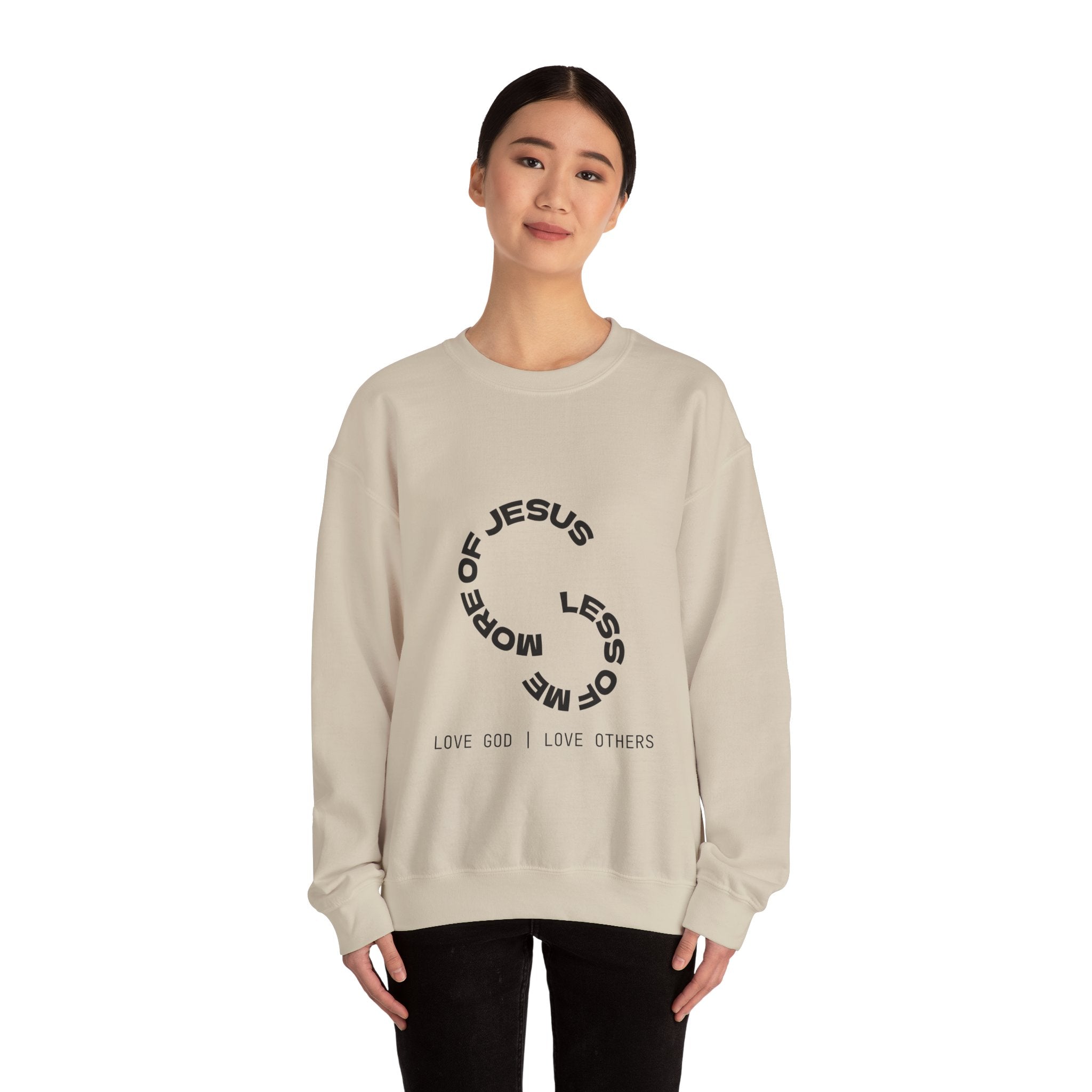 Christian Crewneck Sweatshirt — "Love God | Love Others" Jesus Circle Graphic