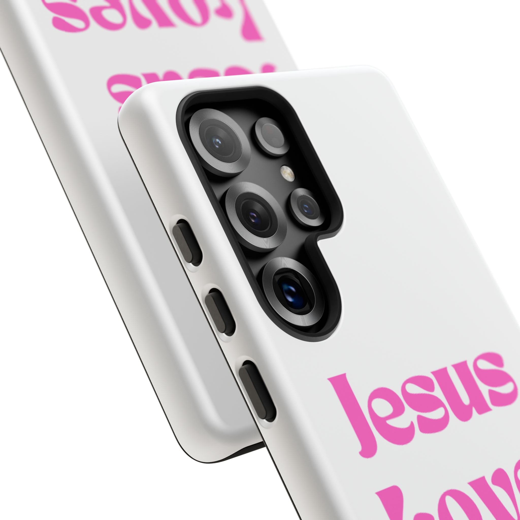 Jesus Loves You Phone Case — Pink Retro Christian Phone Cover