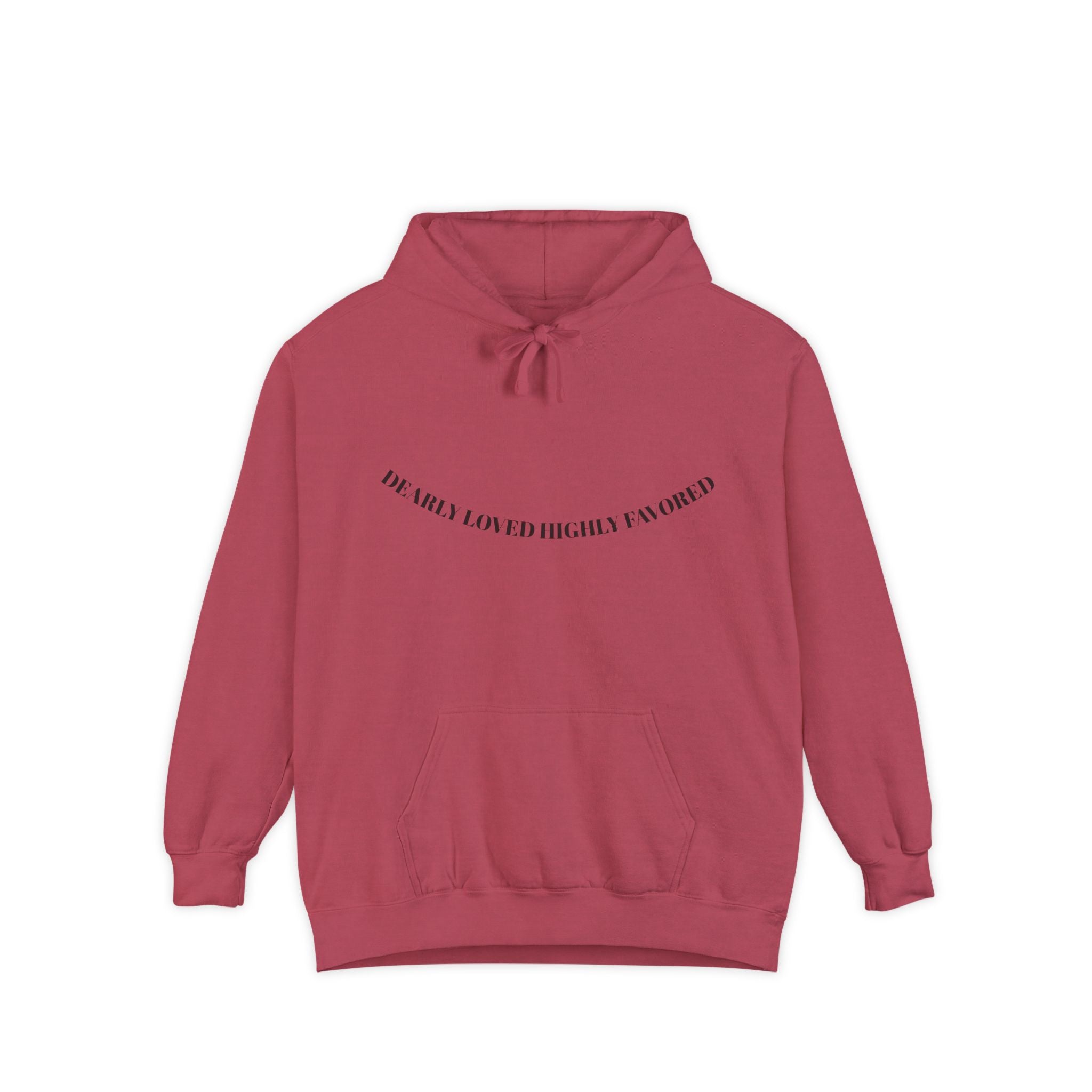 Dearly Loved and Highly Favored Curved Text Hoodie — "We Are Not Lucky, We’re Blessed" Comfort Pullover
