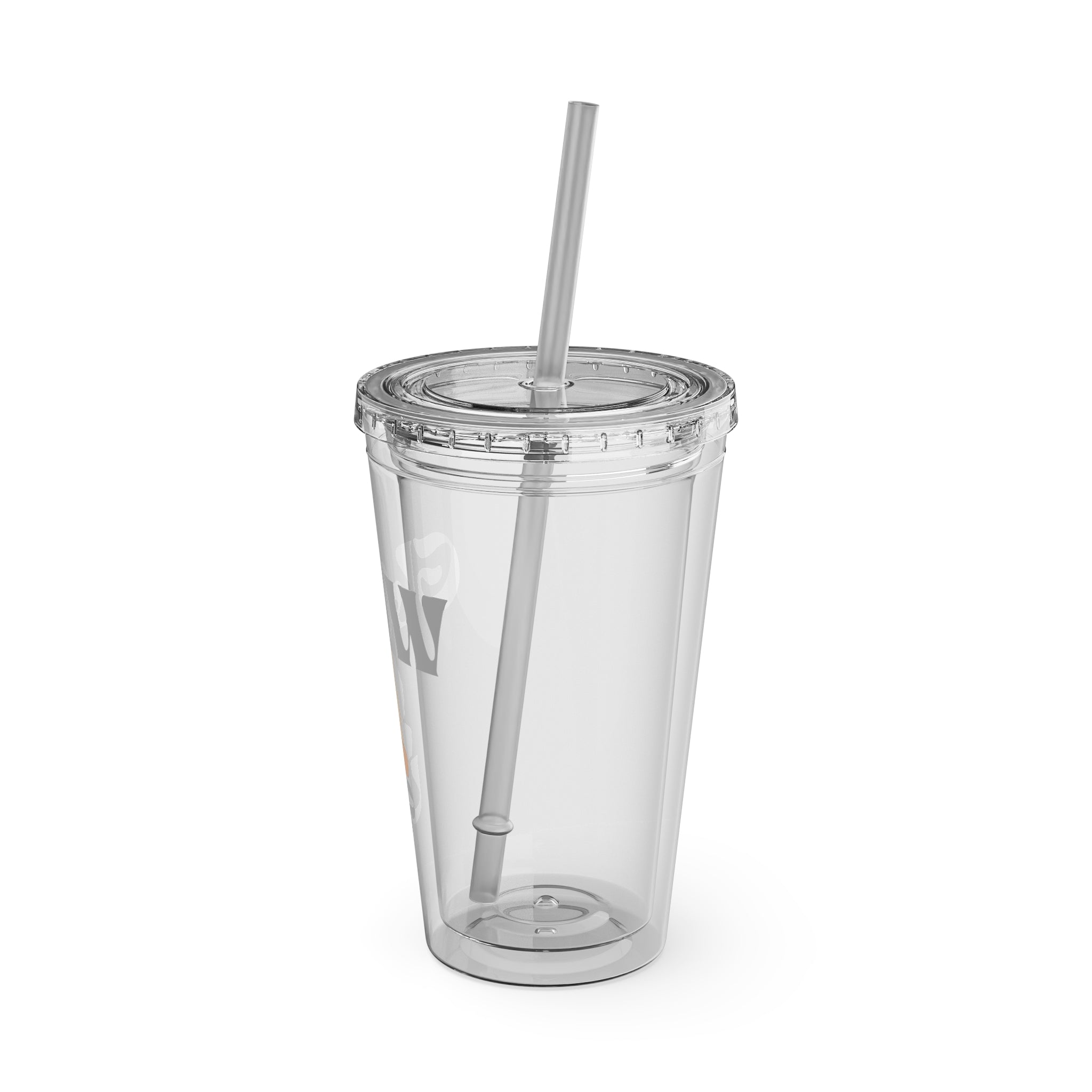 Glow Up Tumbler with Straw — 16oz Clear Sunsplash Drink Cup