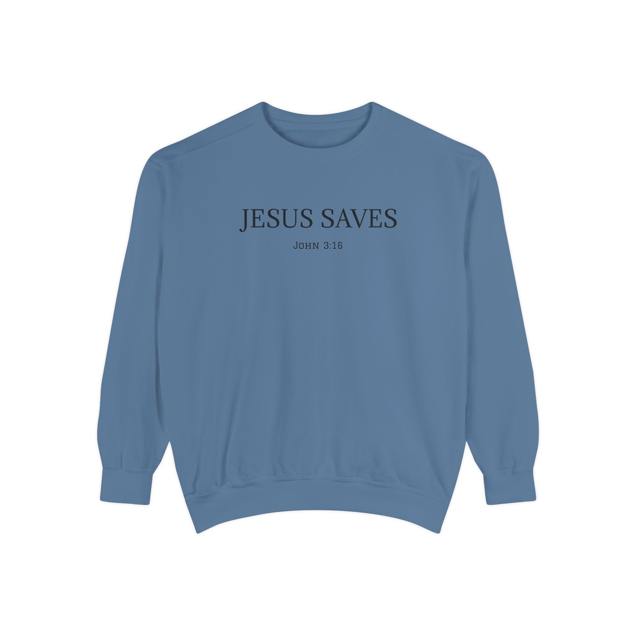 Jesus Saves Men's Sweatshirt  - Minimal Christian Faith Crewneck