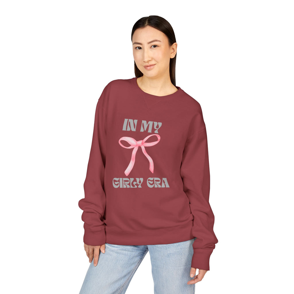 "In My Girly Era" Pink Ribbon Graphic Sweatshirt