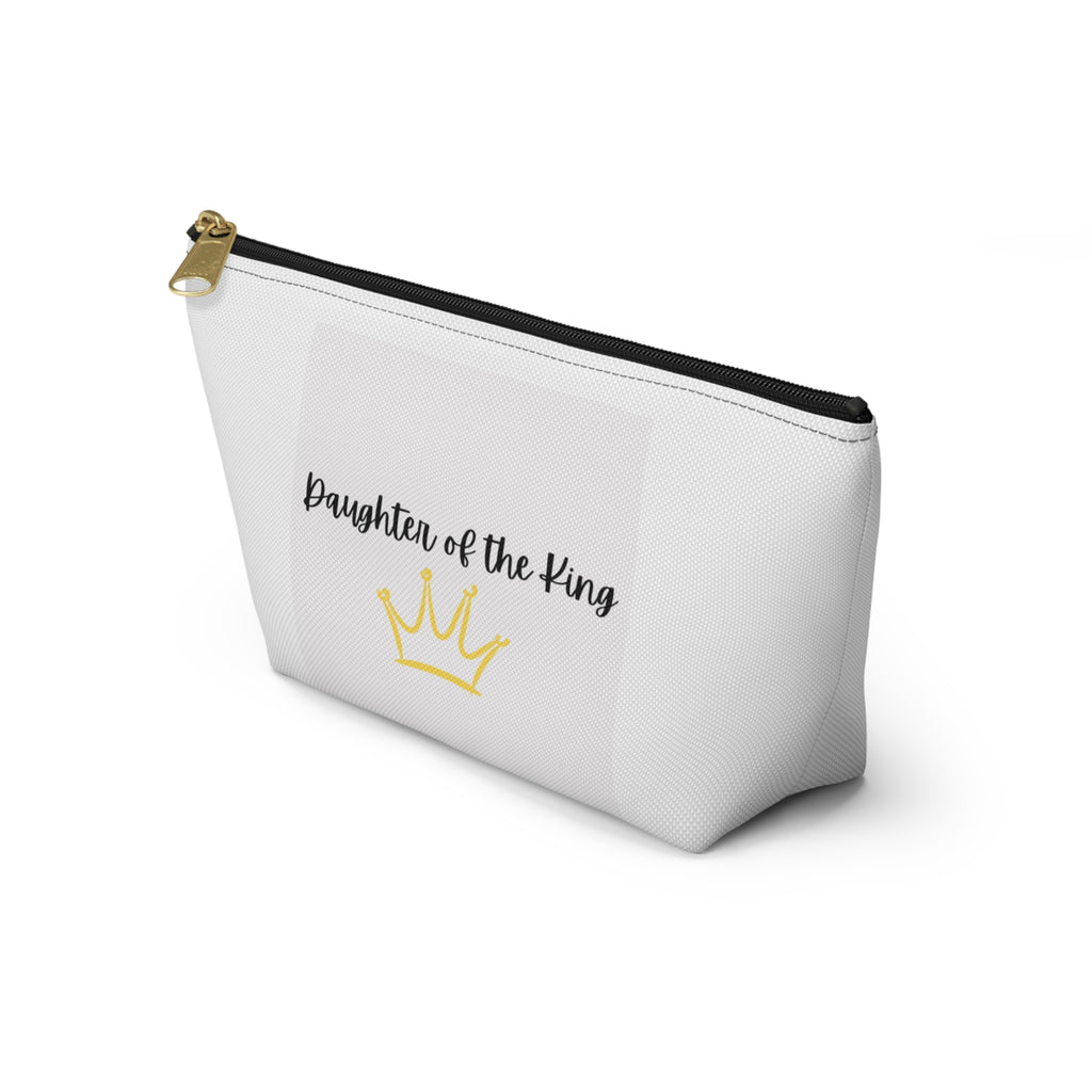 Daughter of the King Accessory Pouch — Inspirational Makeup Bag with Crown Design