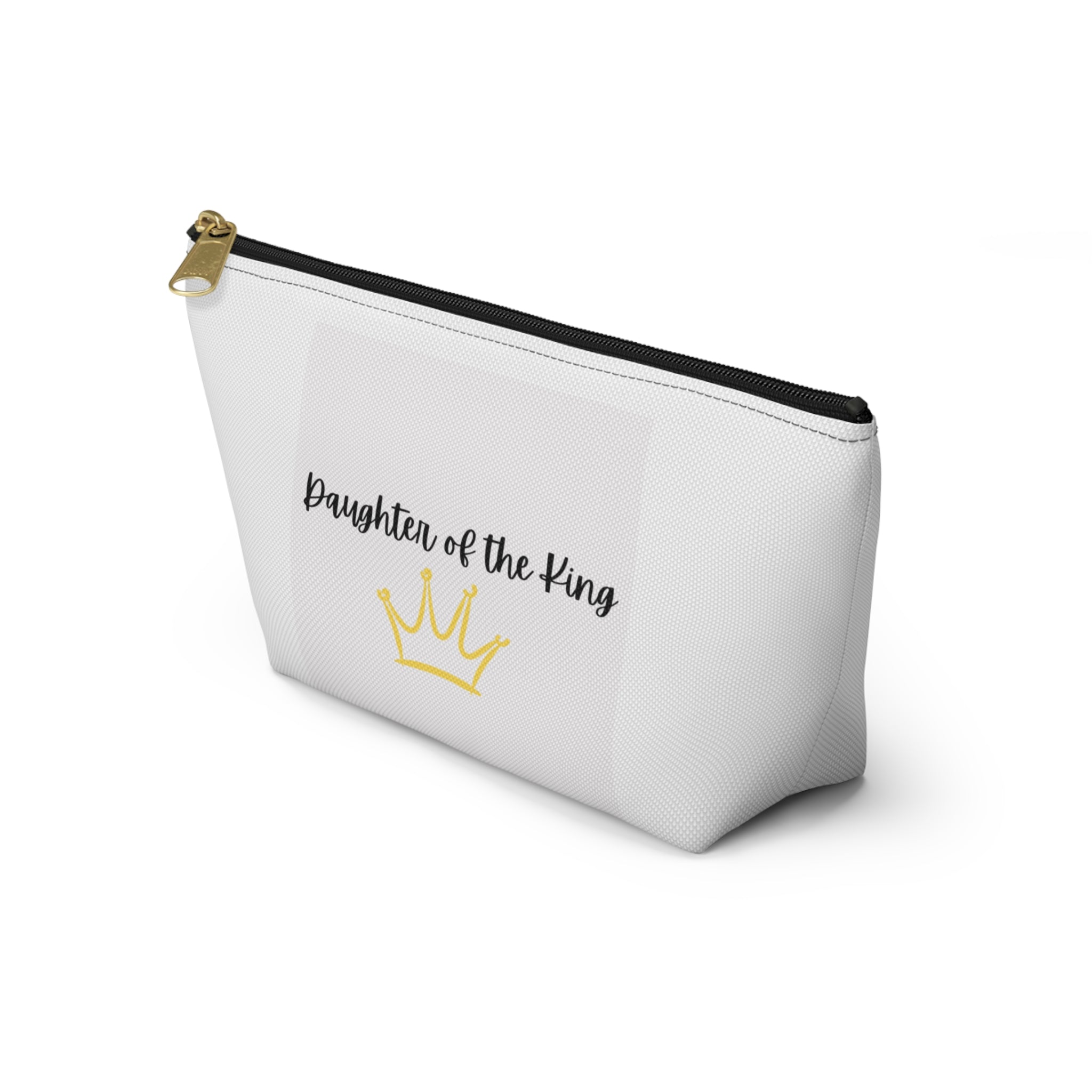 Daughter of the King Accessory Pouch — Inspirational Makeup Bag with Crown Design