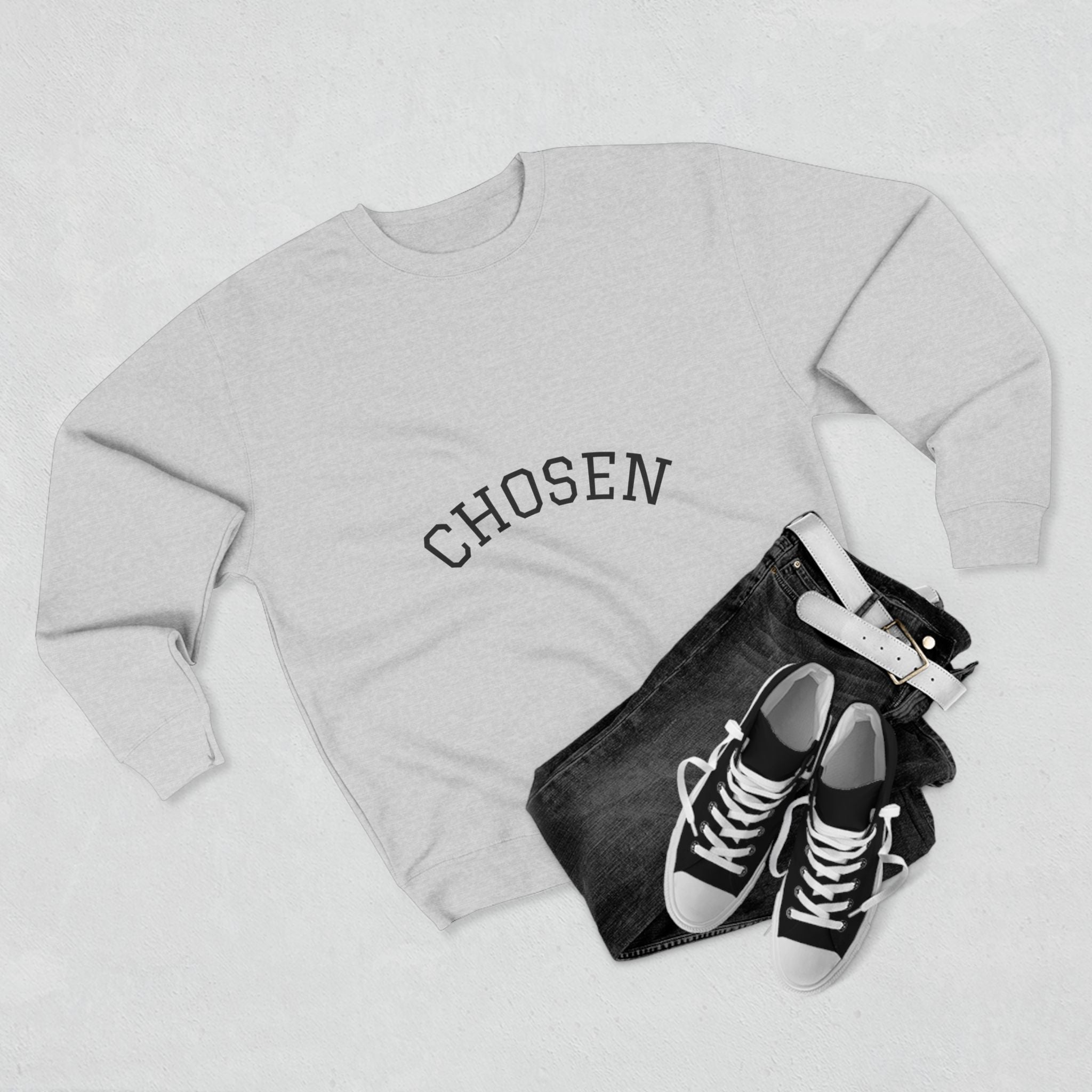 Chosen Crewneck Sweatshirt — Minimal Arch Logo Pullover