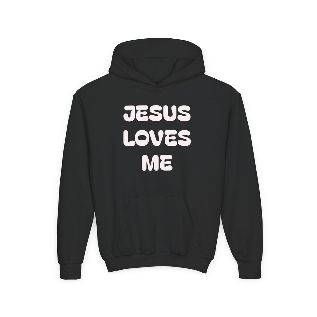 Youth Hoodie — 'Jesus Loves Me' Pastel Faith Pullover