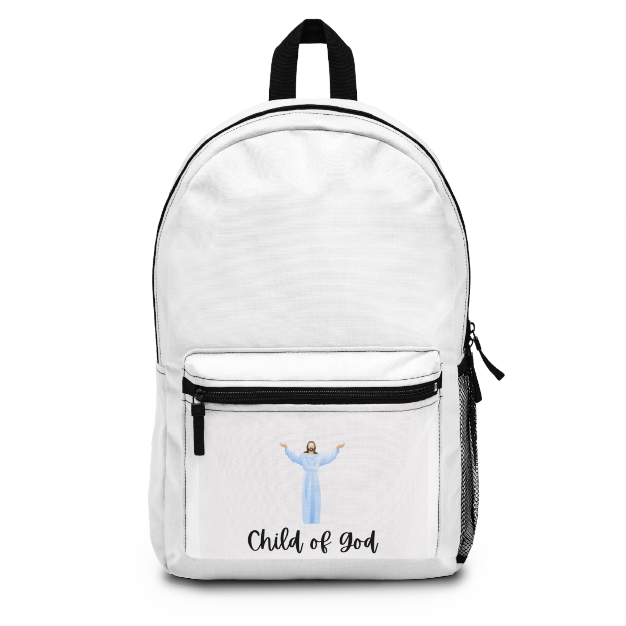 Child of God Backpack — Christian Faith School Bag with Jesus Illustration