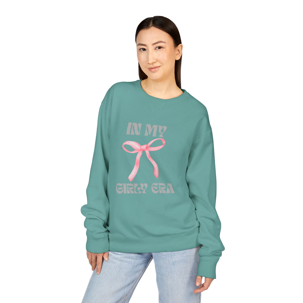"In My Girly Era" Pink Ribbon Graphic Sweatshirt