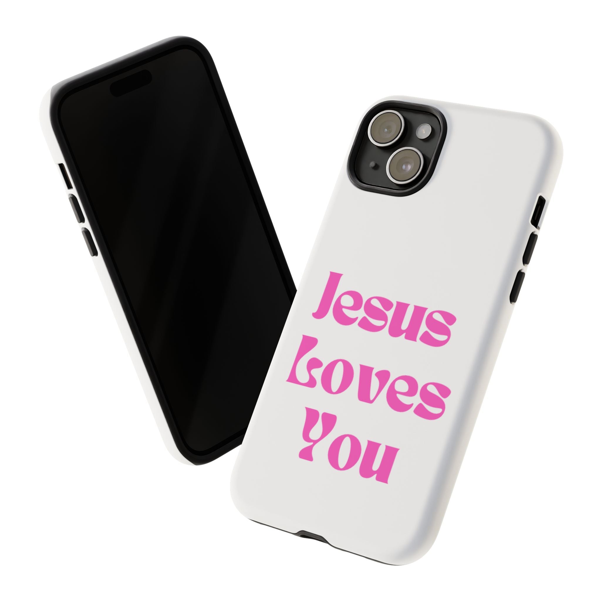 Jesus Loves You Phone Case — Pink Retro Christian Phone Cover