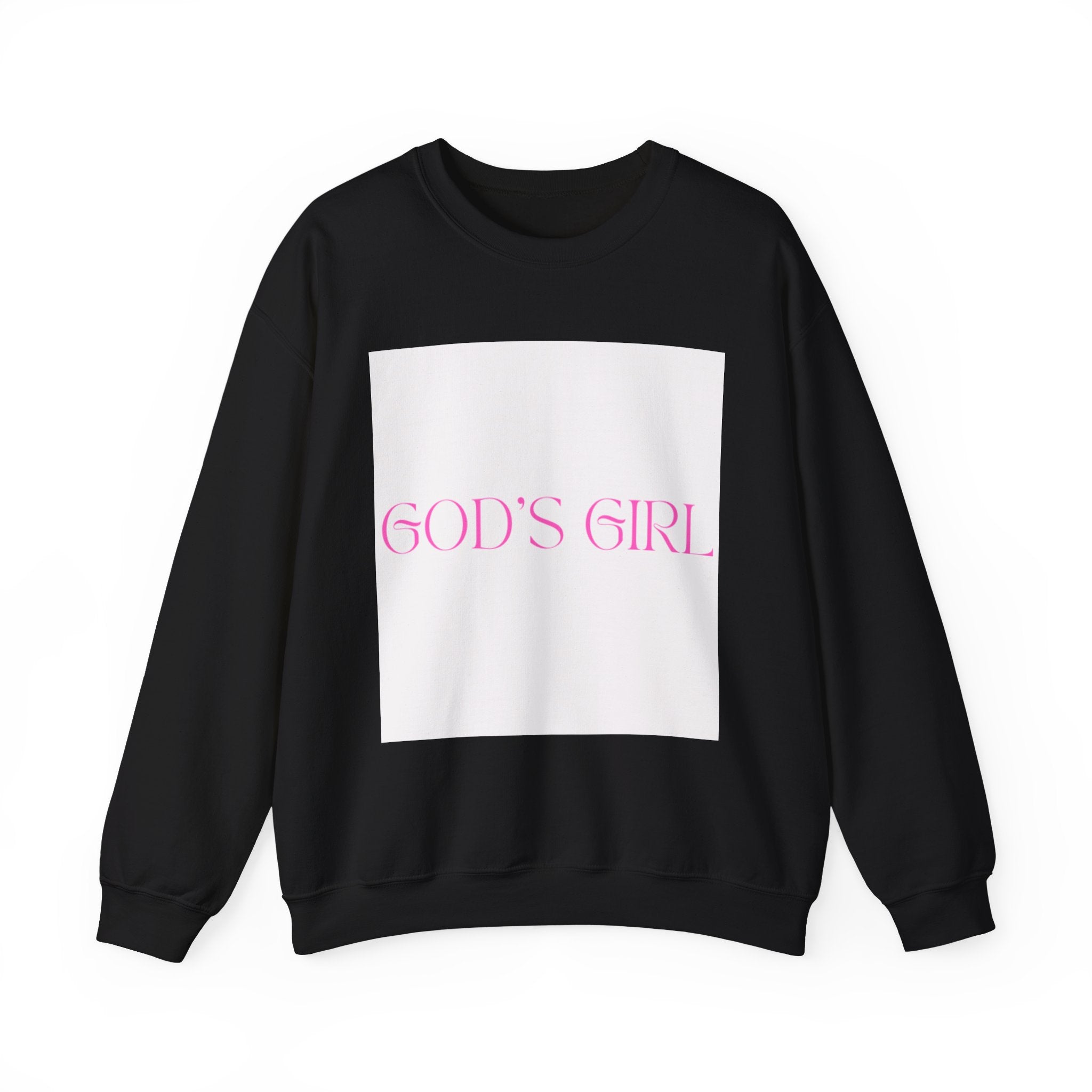Crewneck Sweatshirt — "GOD'S GIRL" Pink Script Christian Pullover