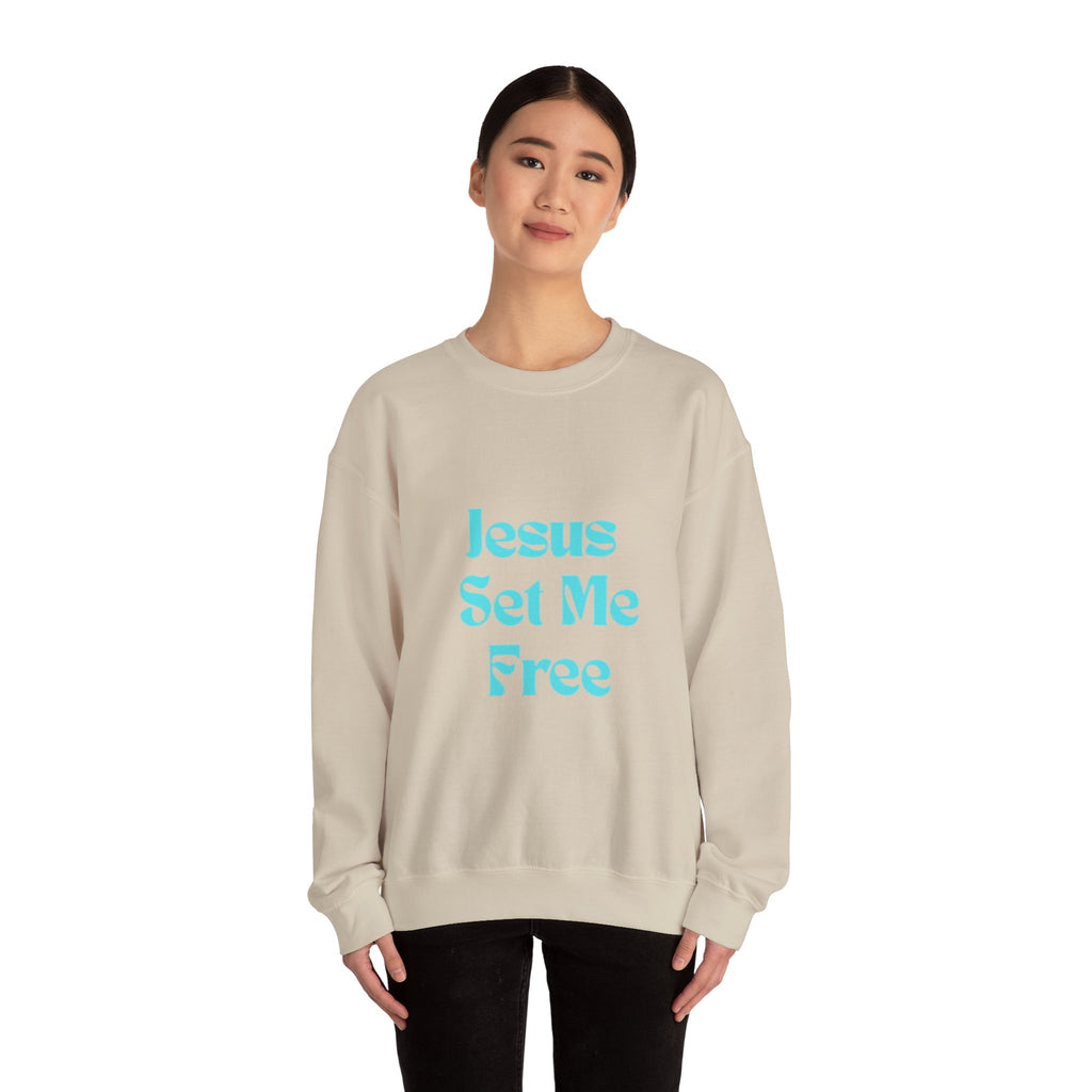 Jesus Set Me Free Sweatshirt - Christian Faith Crewneck