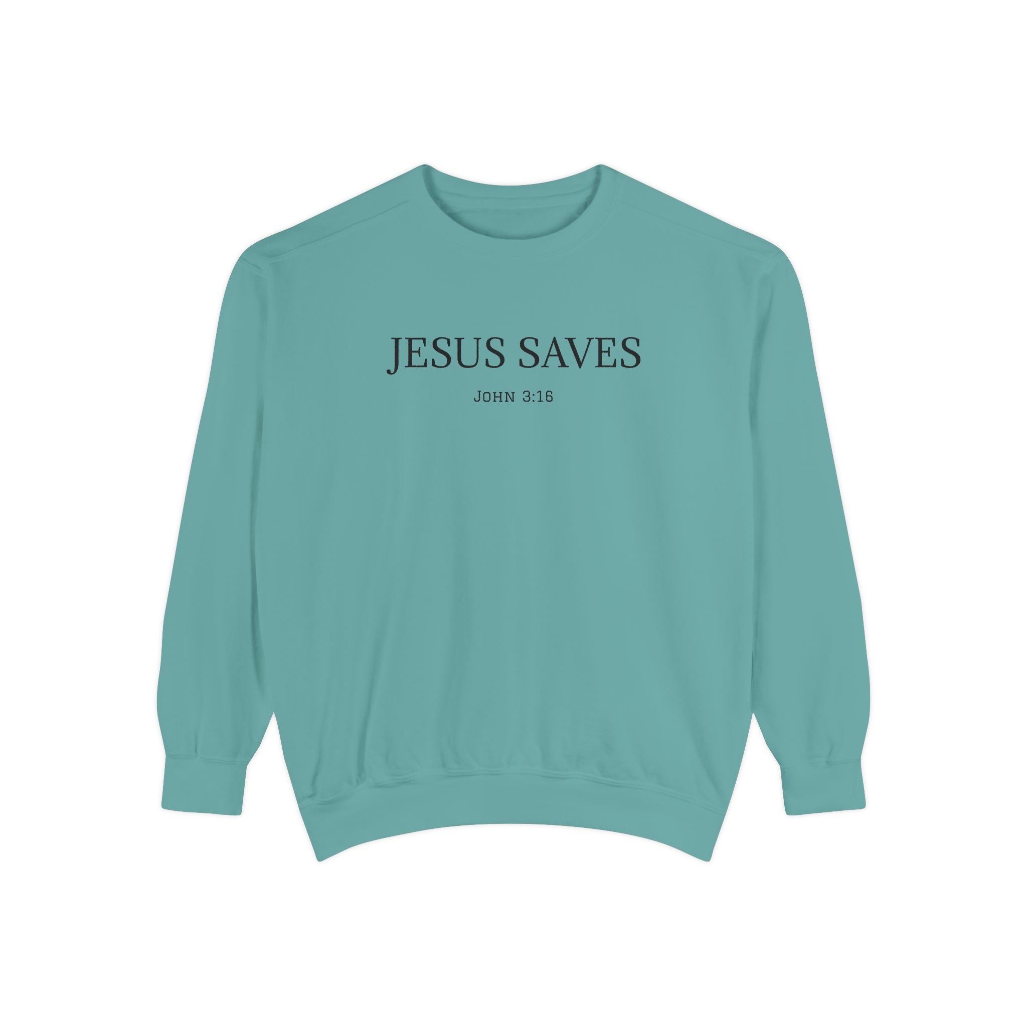 Jesus Saves Men's Sweatshirt  - Minimal Christian Faith Crewneck