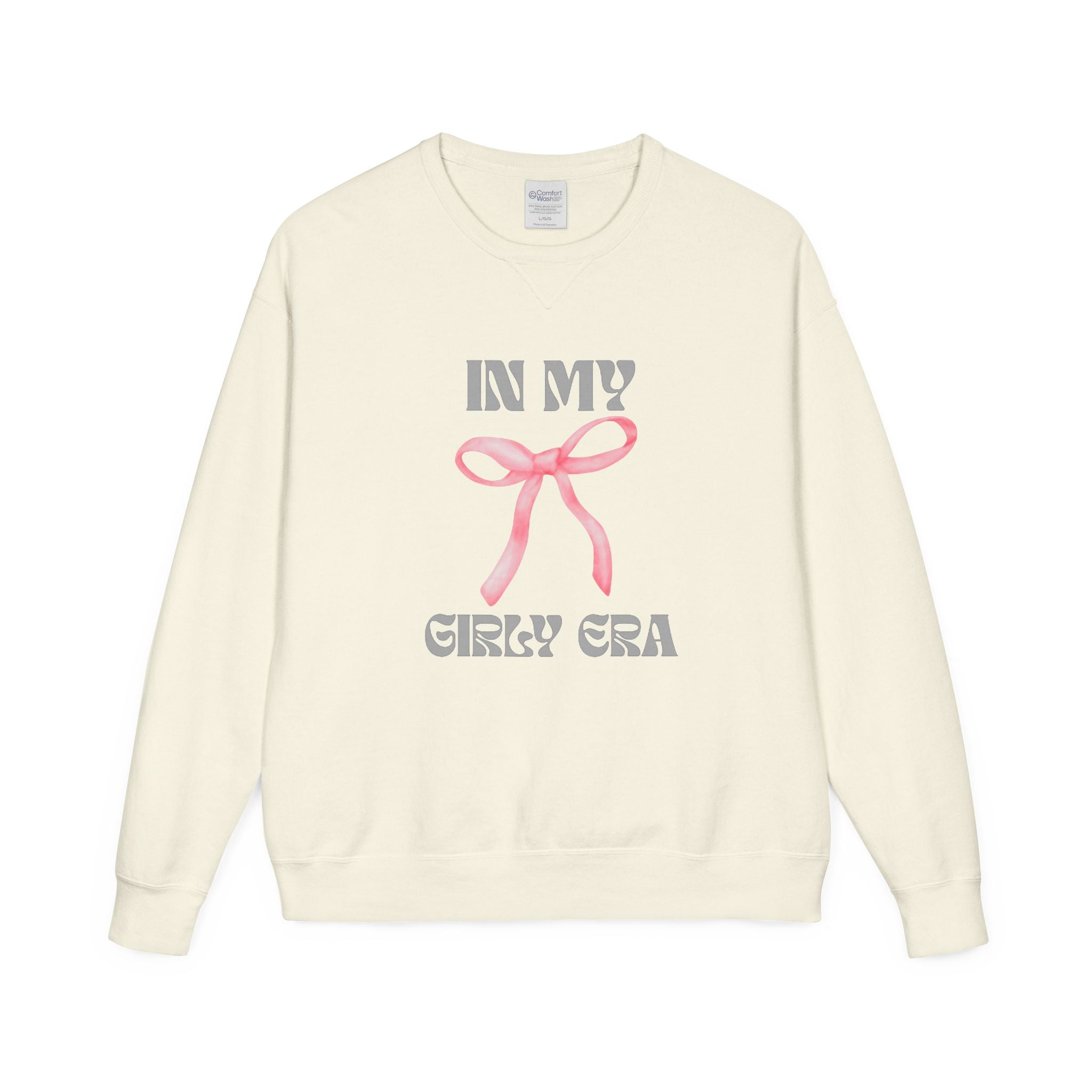 "In My Girly Era" Pink Ribbon Graphic Sweatshirt
