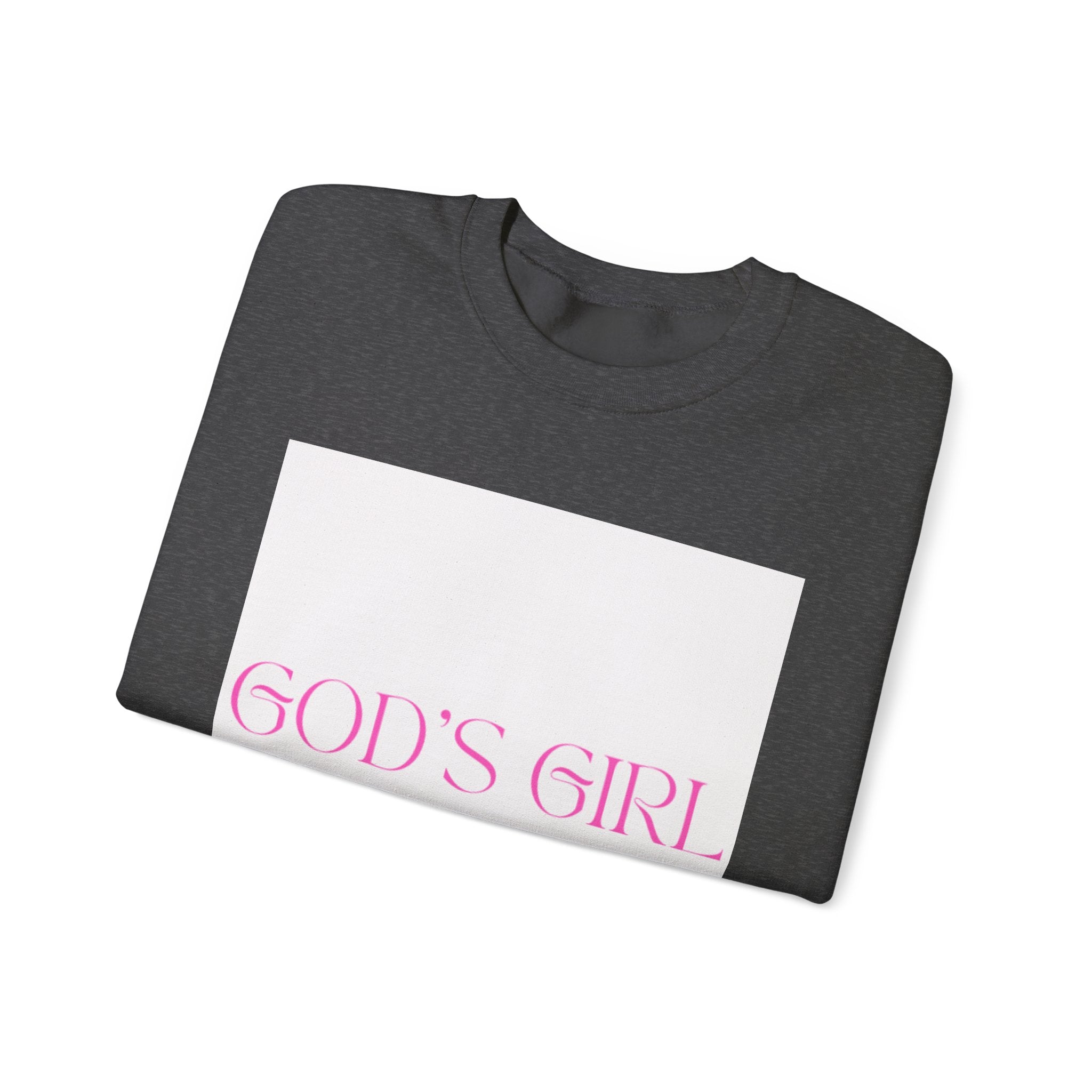 Crewneck Sweatshirt — "GOD'S GIRL" Pink Script Christian Pullover