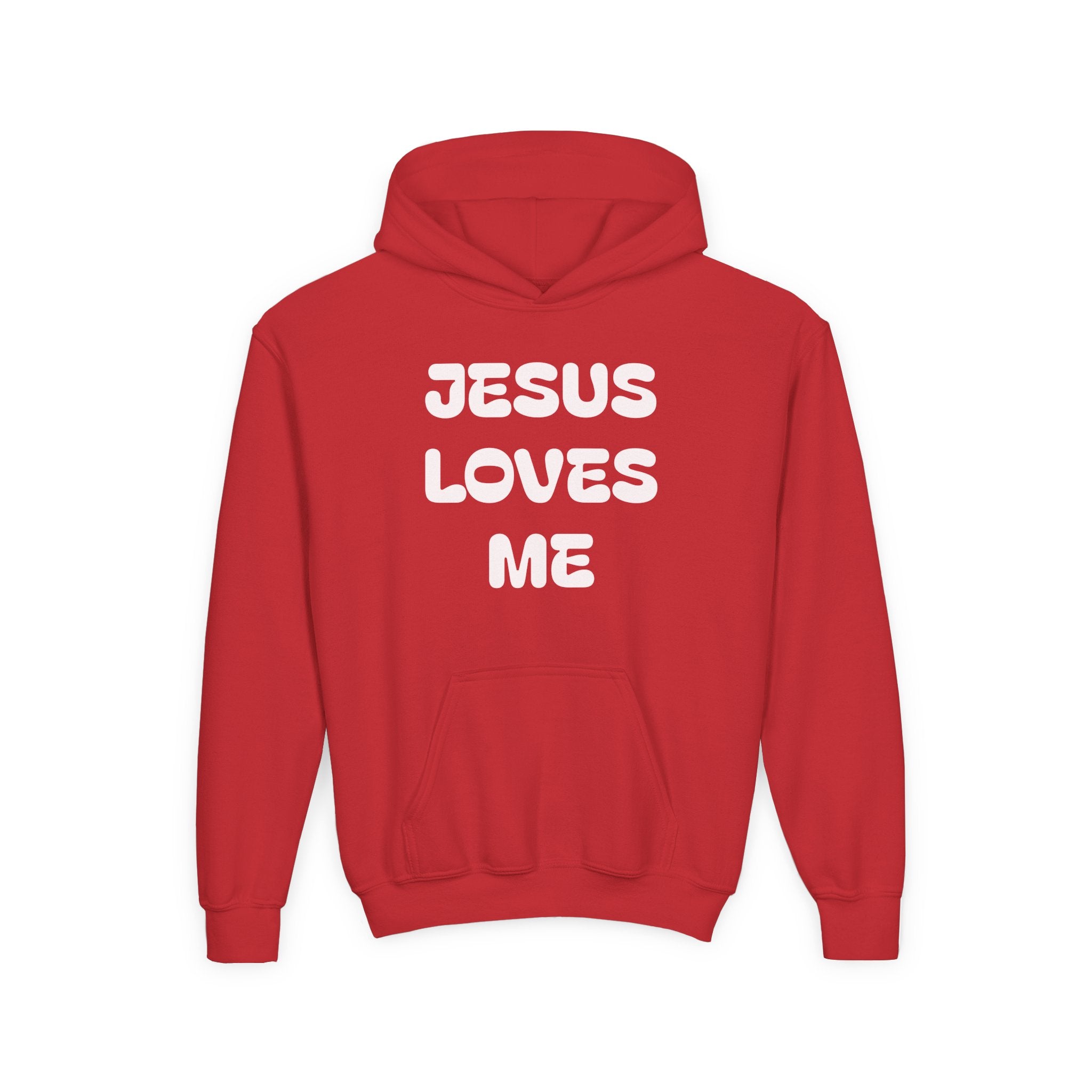 Youth Hoodie — 'Jesus Loves Me' Pastel Faith Pullover
