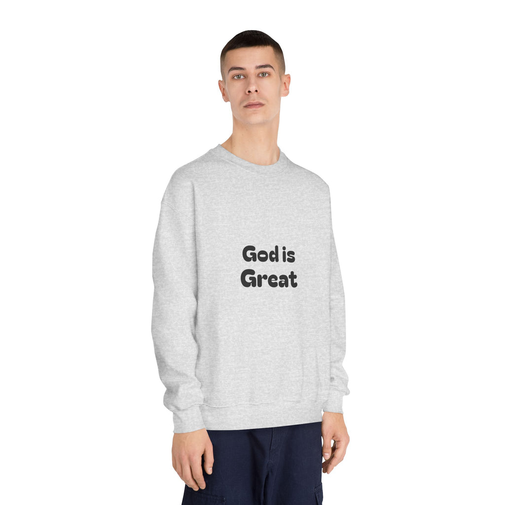 God Is Great Crewneck Sweatshirt — Minimal Faith Graphic Pullover