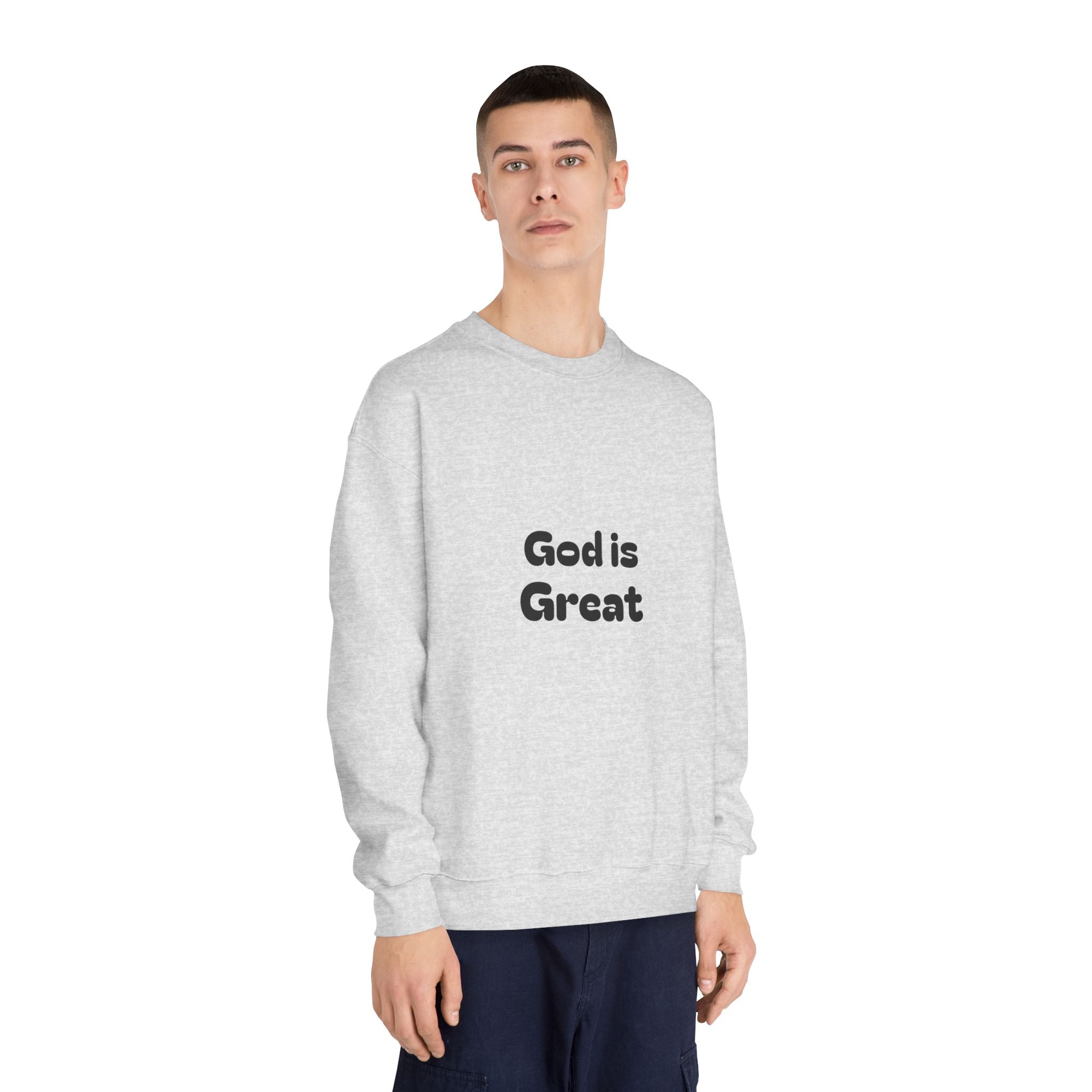 God Is Great Crewneck Sweatshirt — Minimal Faith Graphic Pullover