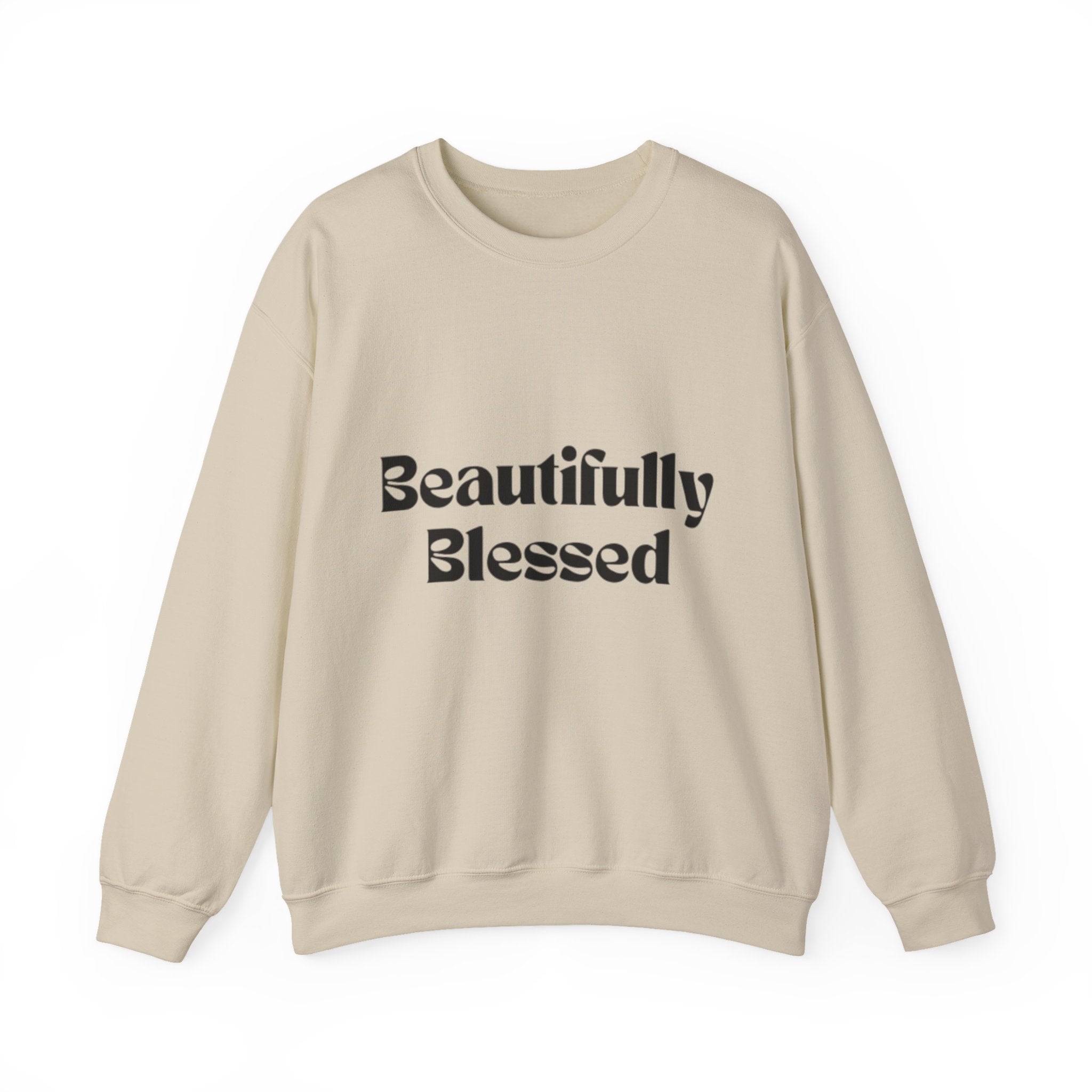 Beautifully Blessed Sweatshirt | Script Faith Typography