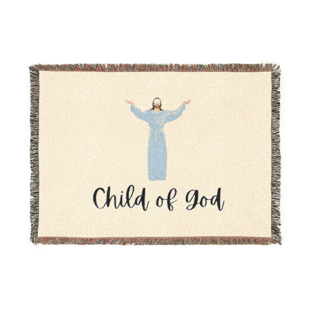 Child of God Woven Blanket — Inspirational Jesus Throw for Nursery, Church Gifts & Christian Holidays