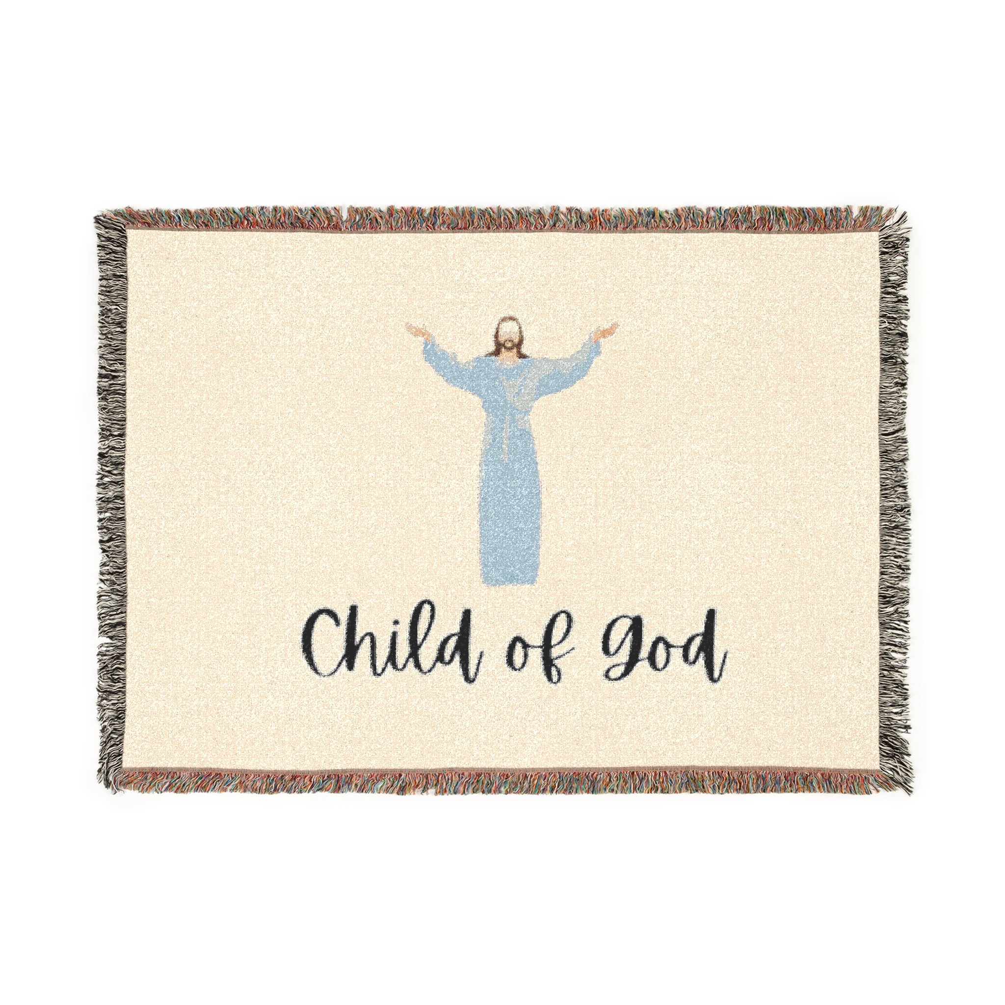 Child of God Woven Blanket — Inspirational Jesus Throw for Nursery, Church Gifts & Christian Holidays