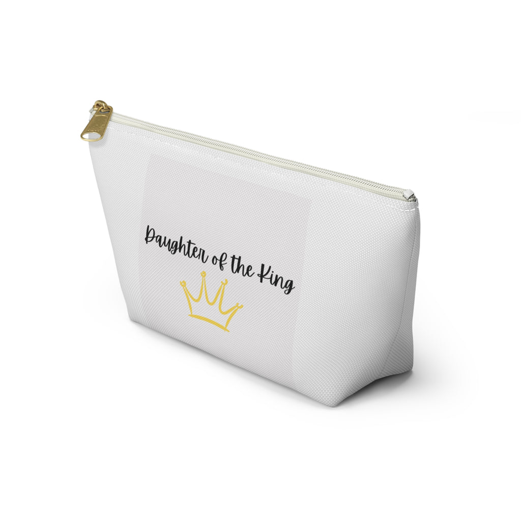 Daughter of the King Accessory Pouch — Inspirational Makeup Bag with Crown Design
