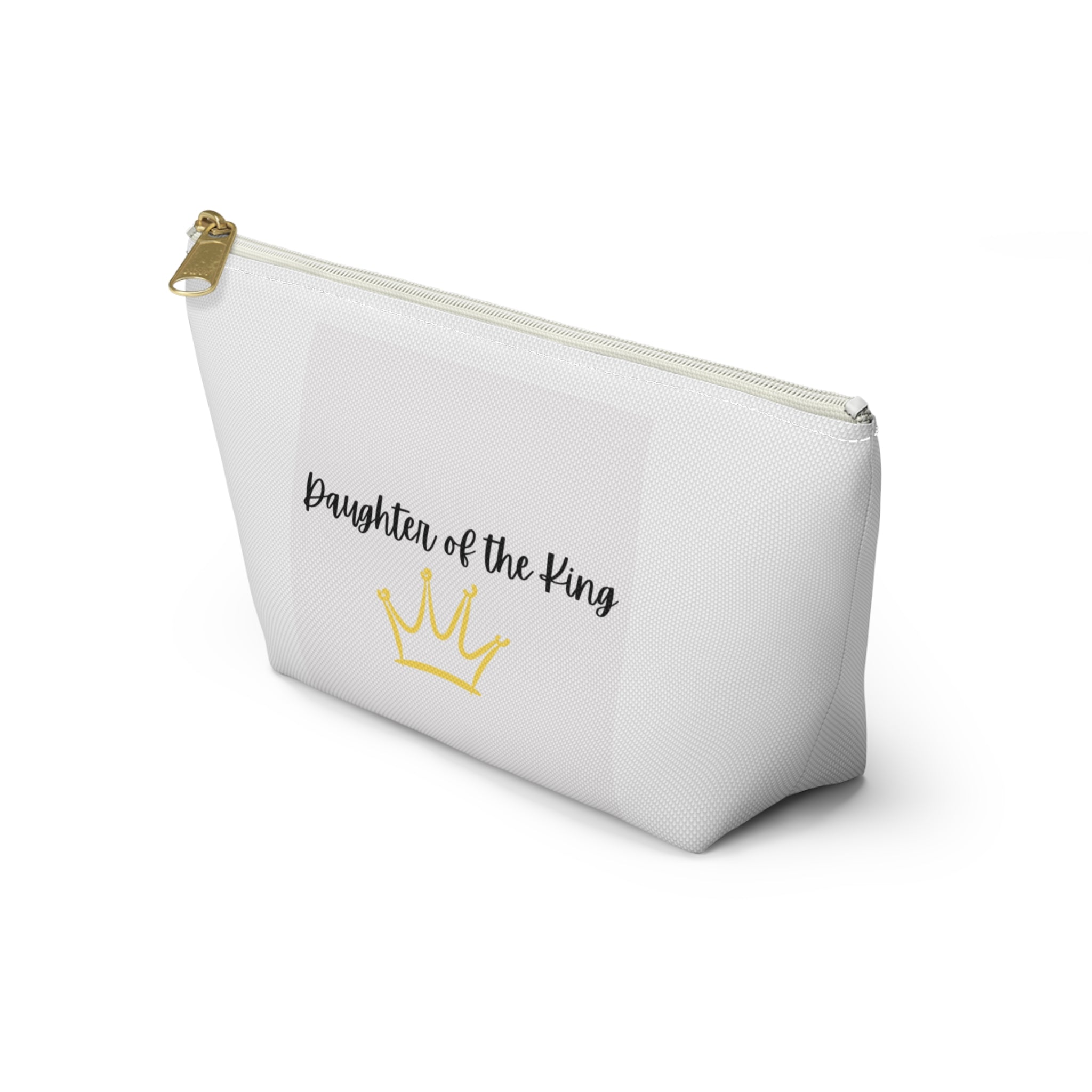 Daughter of the King Accessory Pouch — Inspirational Makeup Bag with Crown Design
