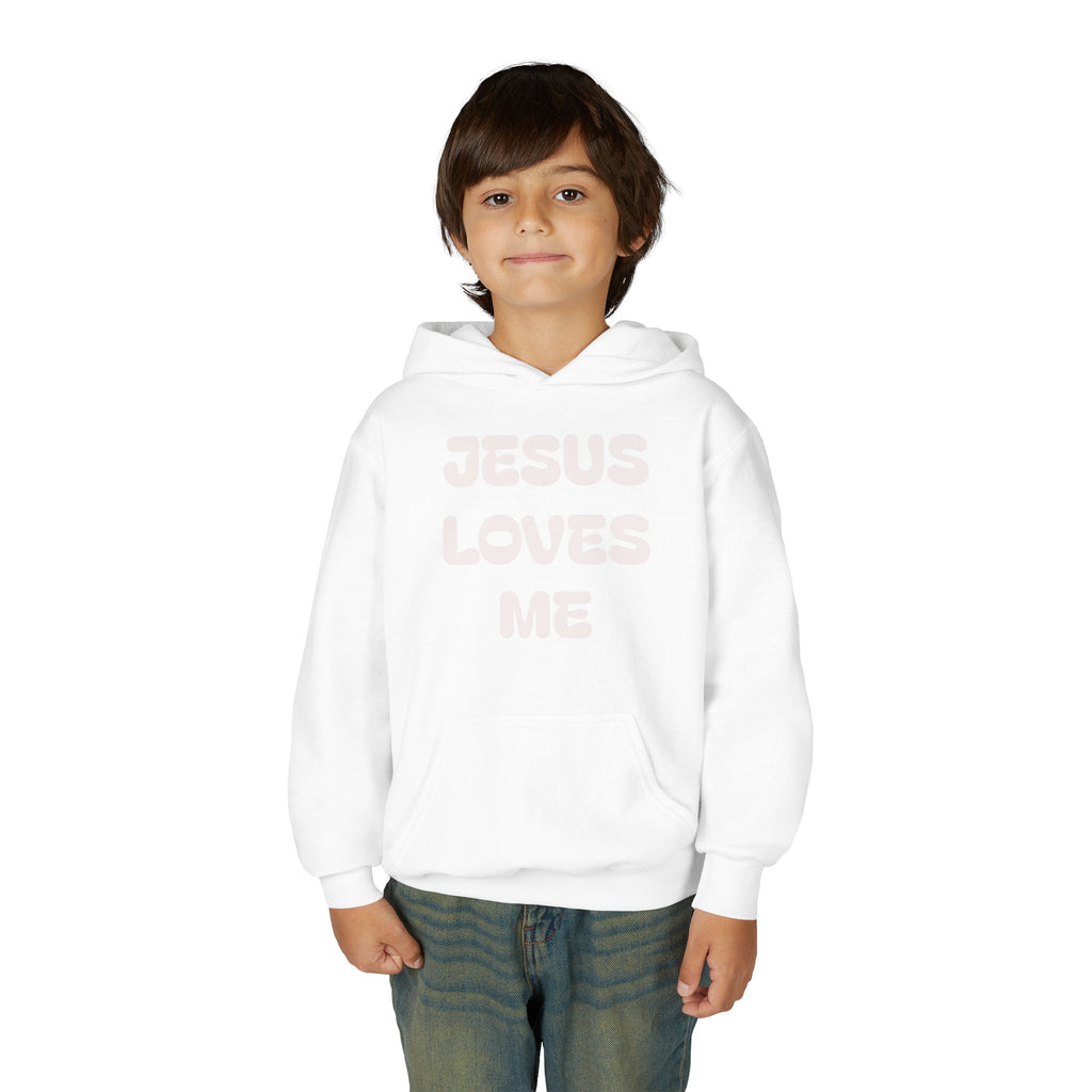 Youth Hoodie — 'Jesus Loves Me' Pastel Faith Pullover