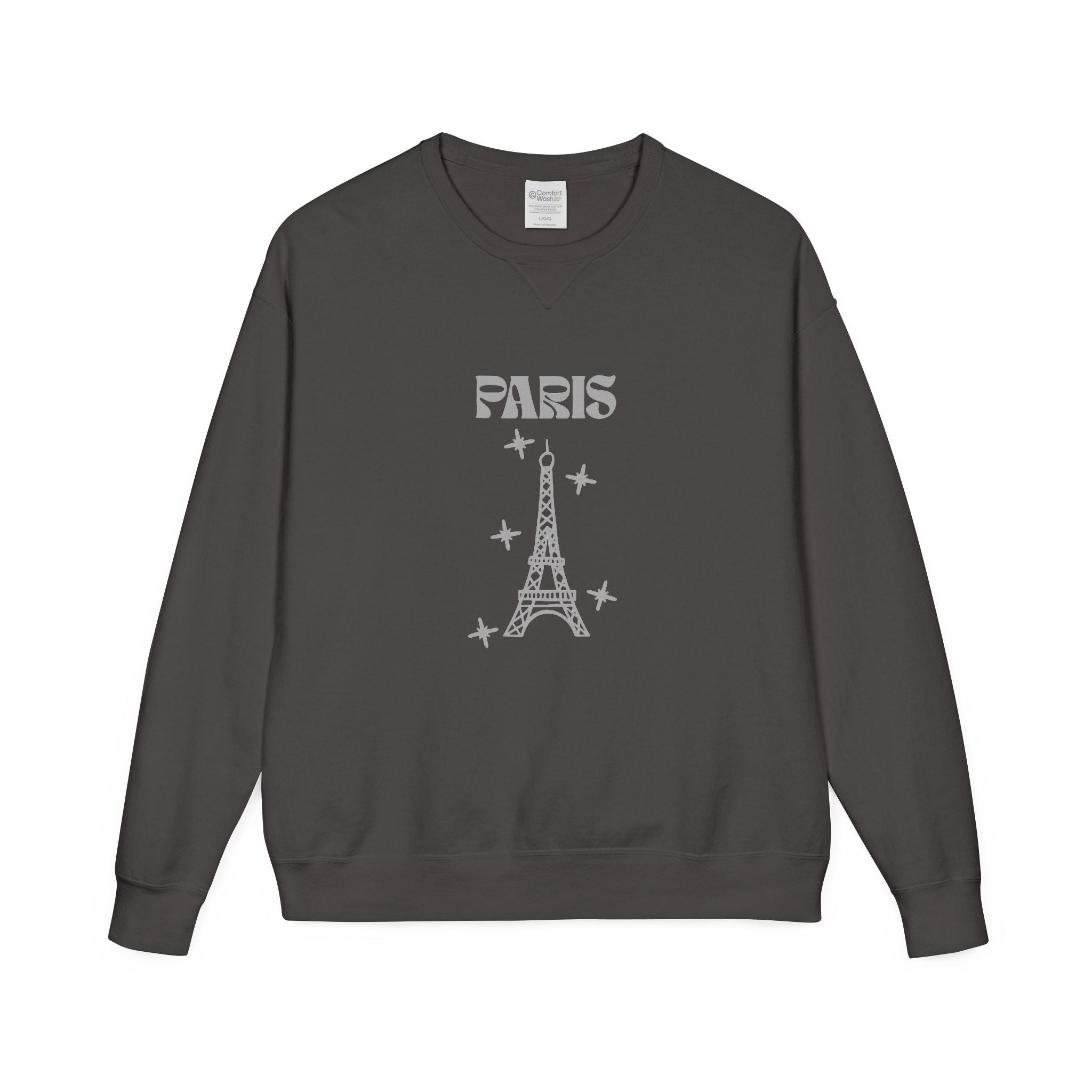 Paris Eiffel Tower Crewneck Sweatshirt — Vintage Minimal Travel Pullover