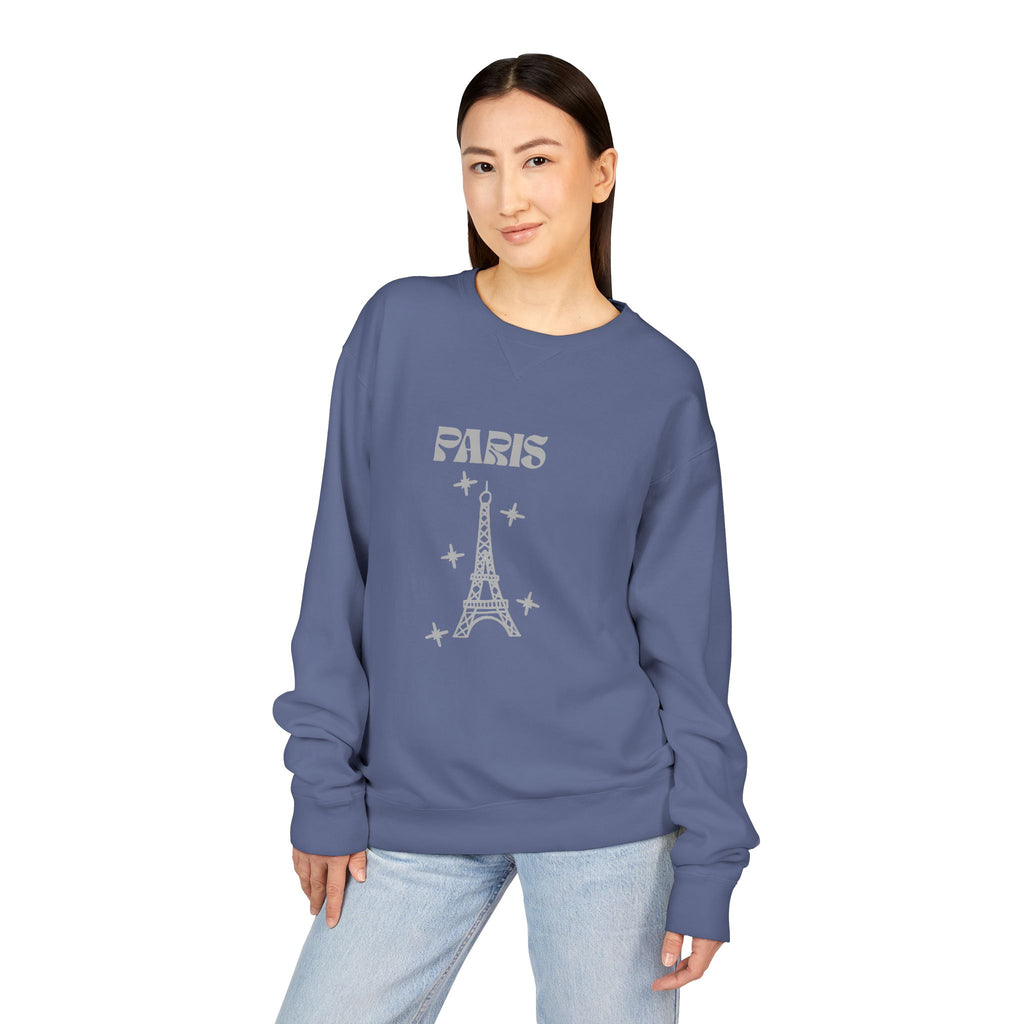 Paris Eiffel Tower Crewneck Sweatshirt — Vintage Minimal Travel Pullover