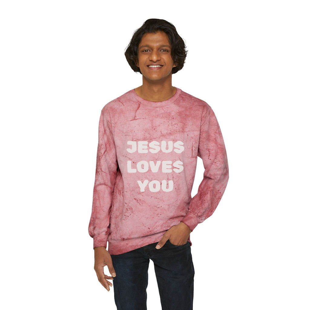 Jesus Loves You Tie-Dye Crewneck Sweatshirt