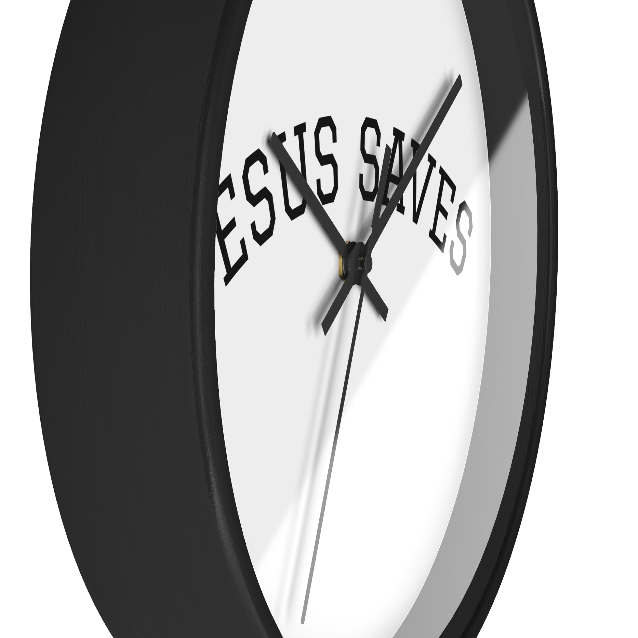 Jesus Saves Wall Clock – Minimalist Christian Home Decor