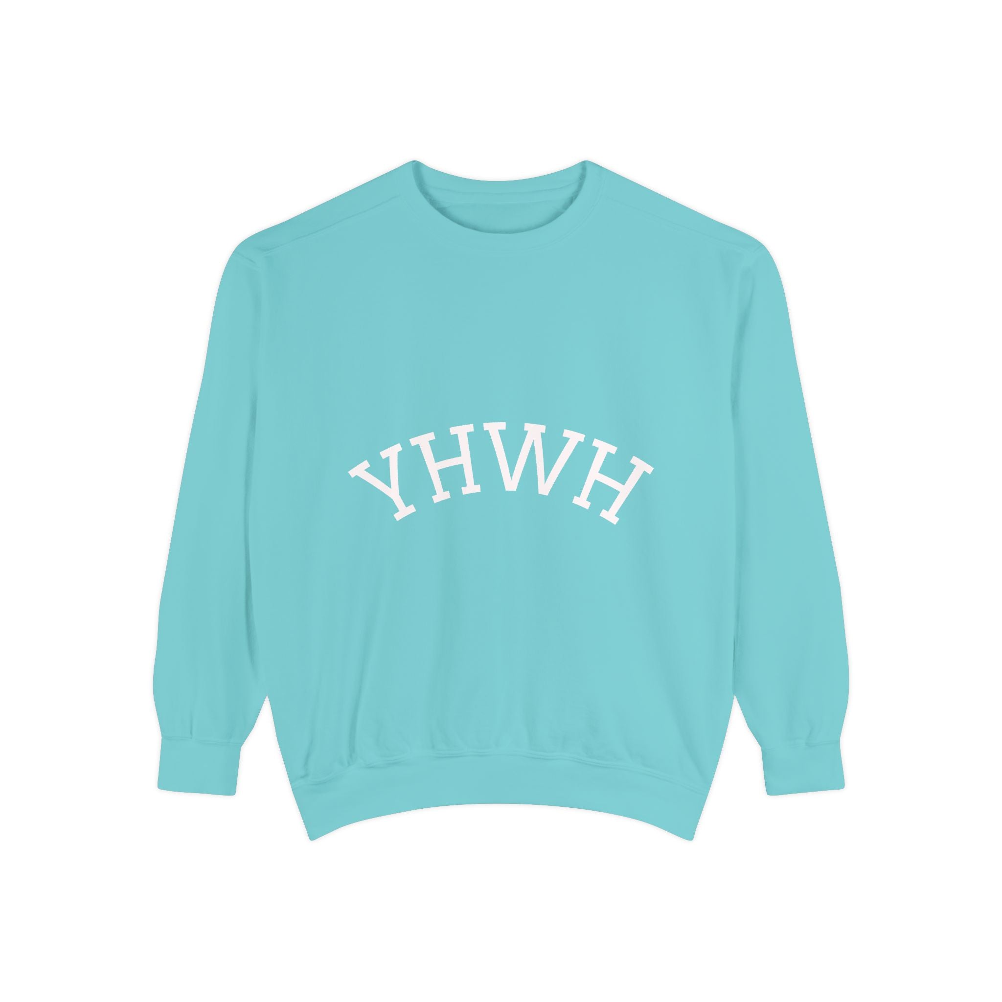 YHWH Arch Logo Sweatshirt  Soft White Garment-Dyed Crewneck