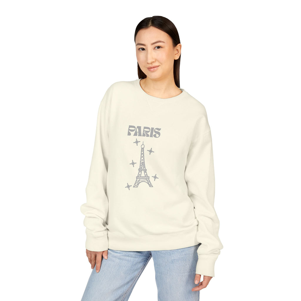 Paris Eiffel Tower Crewneck Sweatshirt — Vintage Minimal Travel Pullover