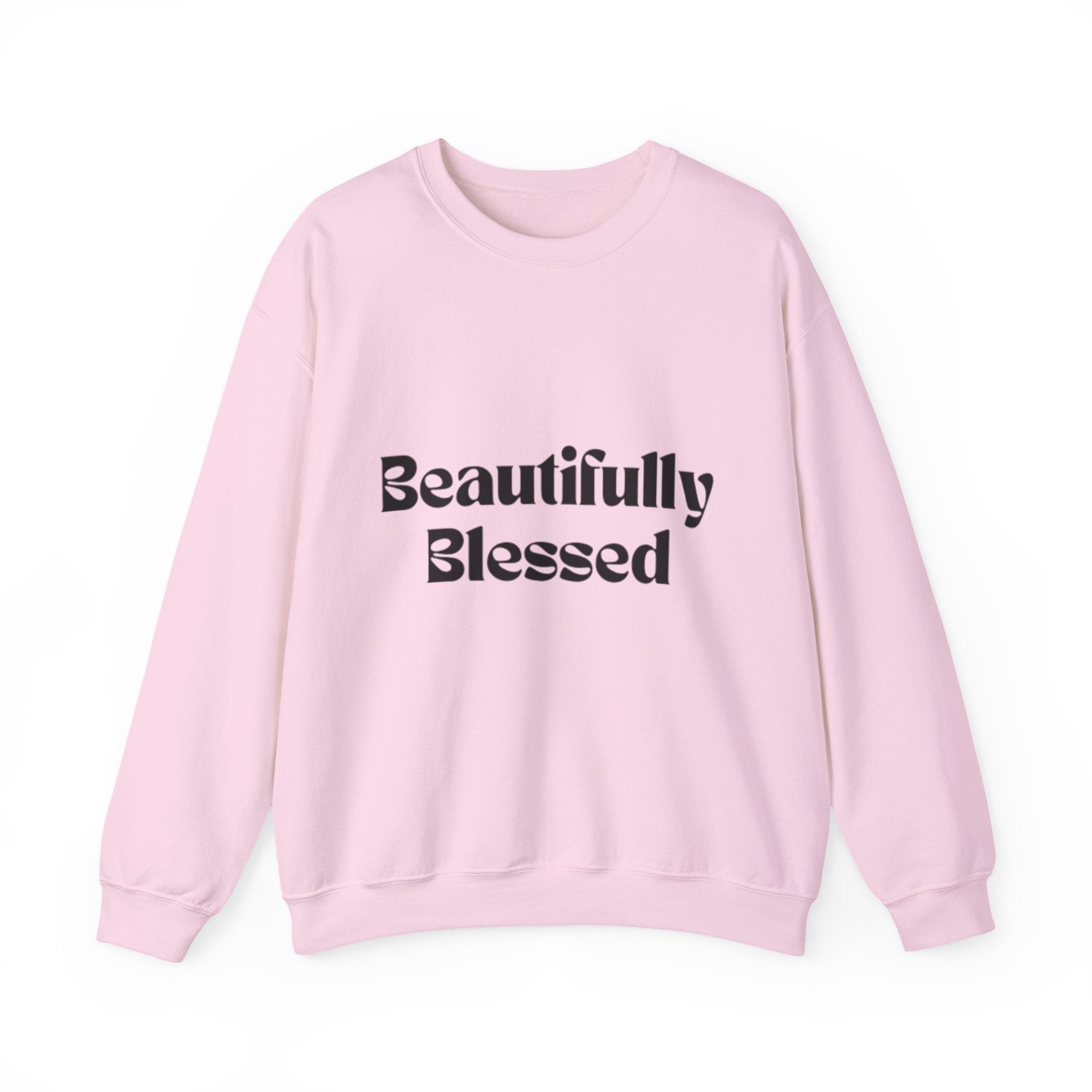 Beautifully Blessed Sweatshirt | Script Faith Typography
