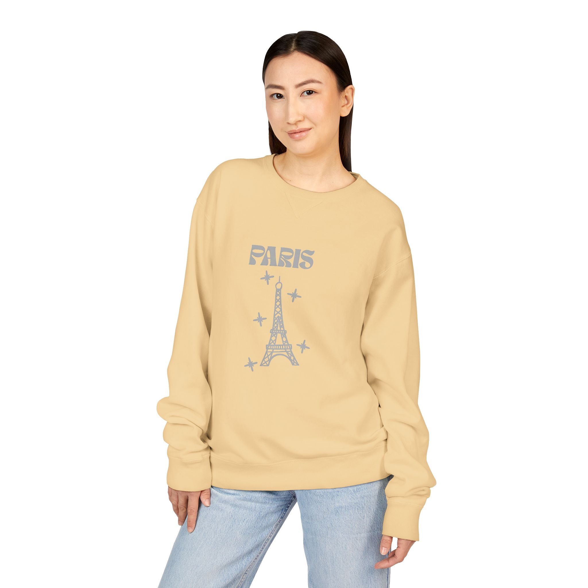 Paris Eiffel Tower Crewneck Sweatshirt — Vintage Minimal Travel Pullover