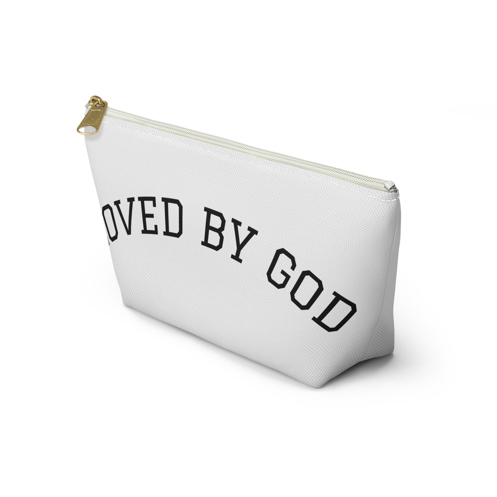Loved By God Accessory Pouch — Inspirational Makeup & Travel T-Bottom Bag