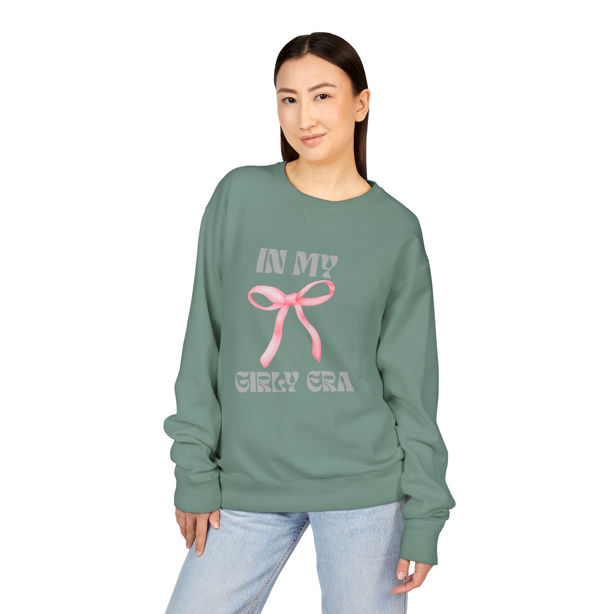 "In My Girly Era" Pink Ribbon Graphic Sweatshirt