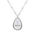 Child of God Oval Pendant Necklace — Religious Christian Teardrop Jewelry