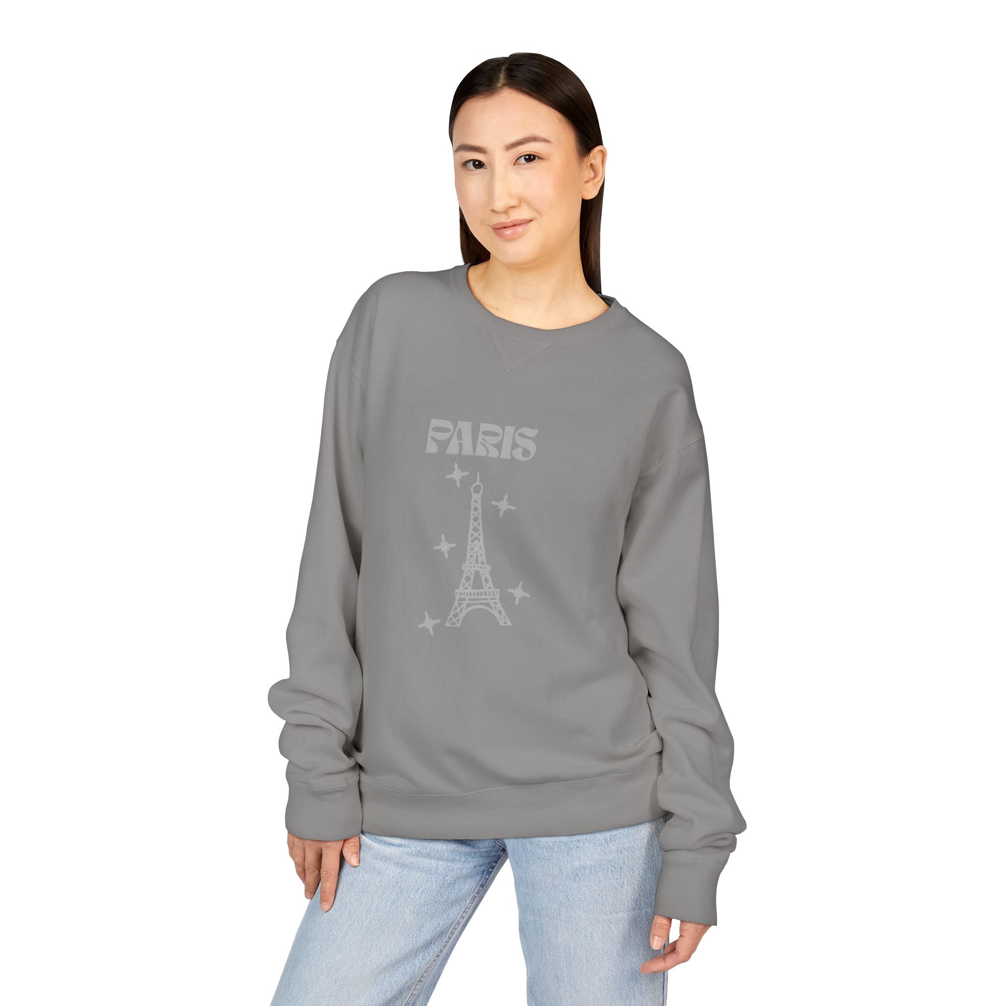Paris Eiffel Tower Crewneck Sweatshirt — Vintage Minimal Travel Pullover