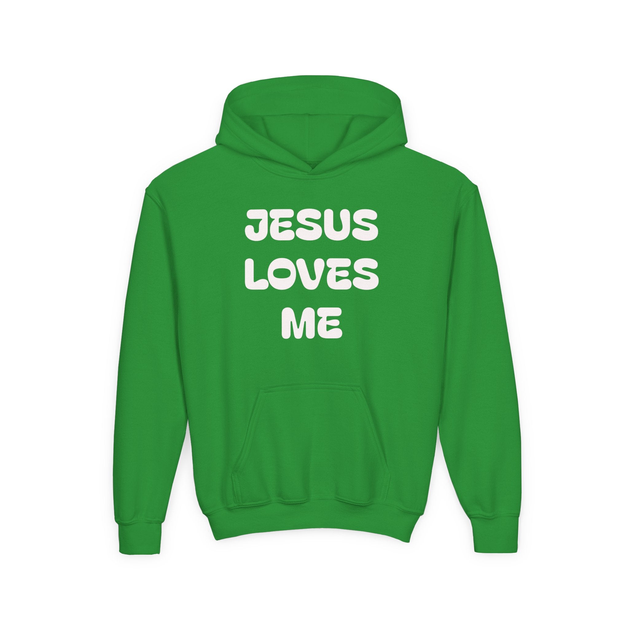 Youth Hoodie — 'Jesus Loves Me' Pastel Faith Pullover